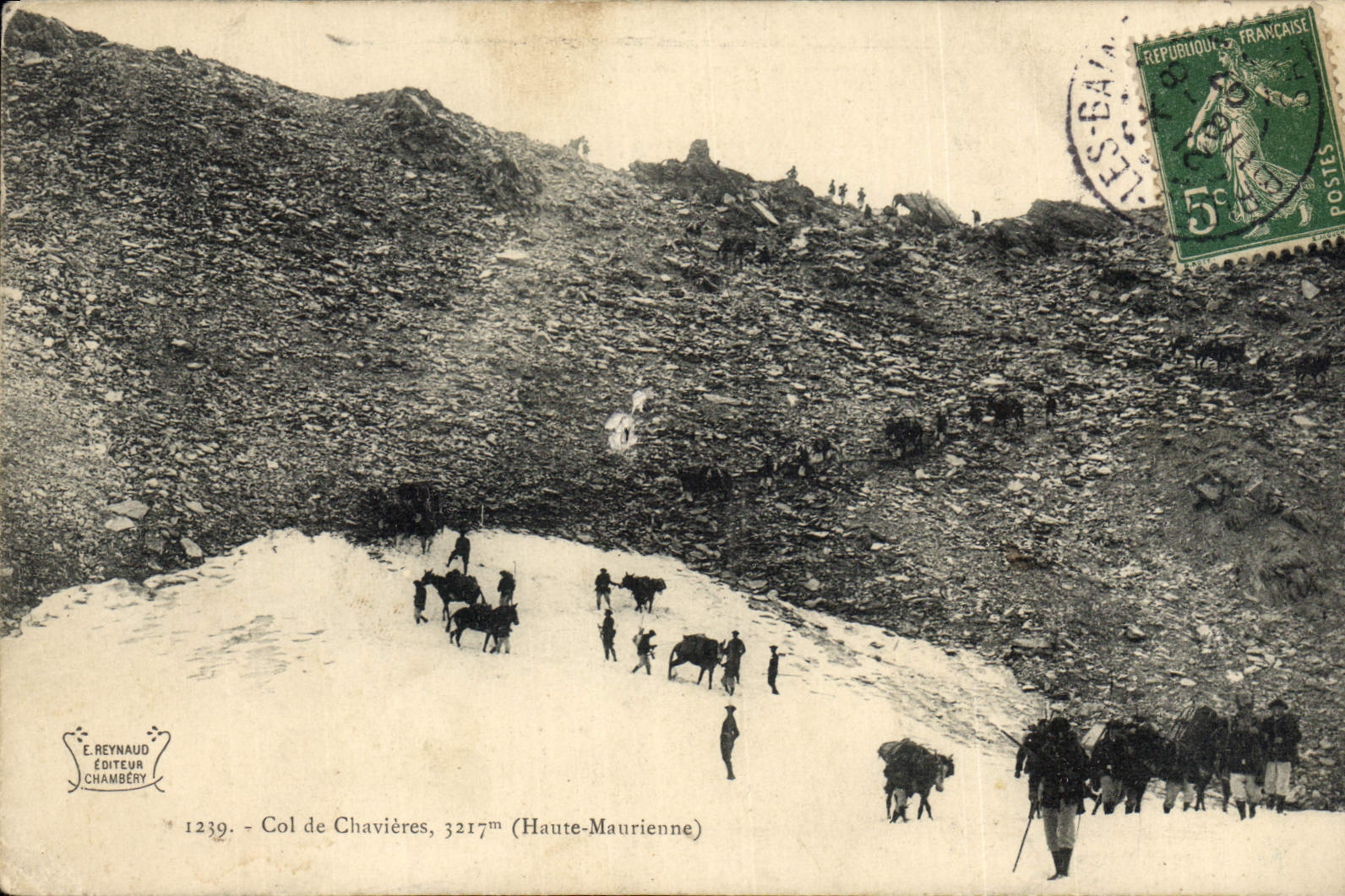 Vintage Postcard Militaria Alpine hunters Collar of Chavieres High Maurienne