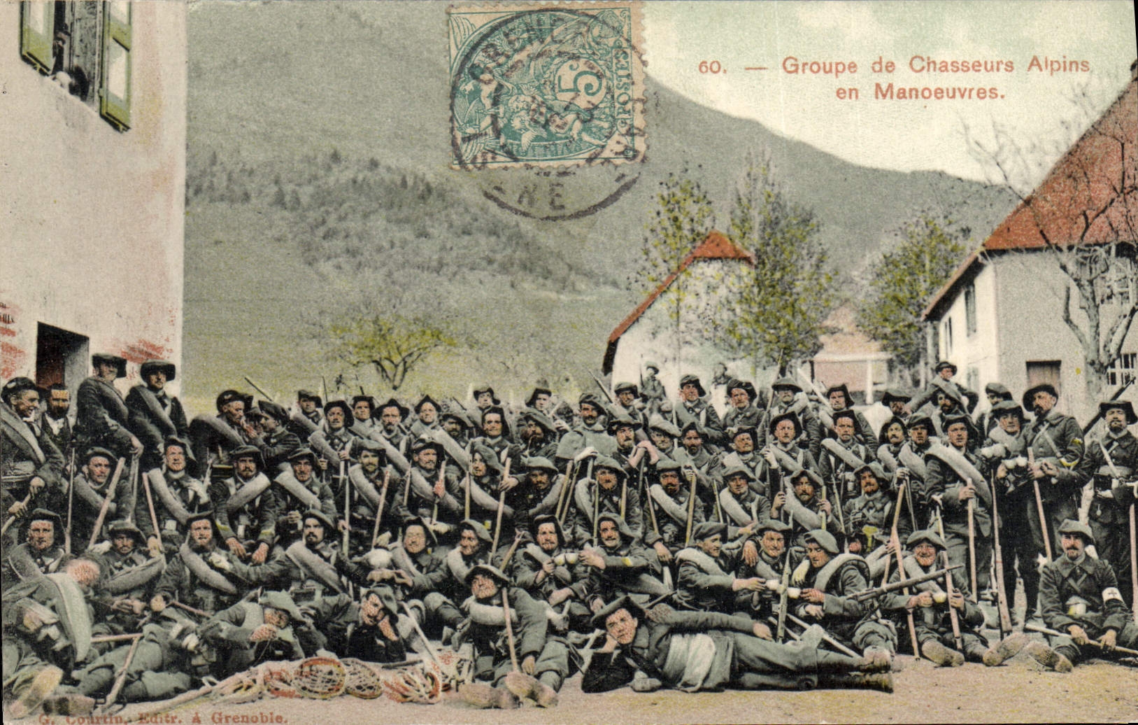 Vintage Postcard Militaria Groups Alpine hunters in operations
