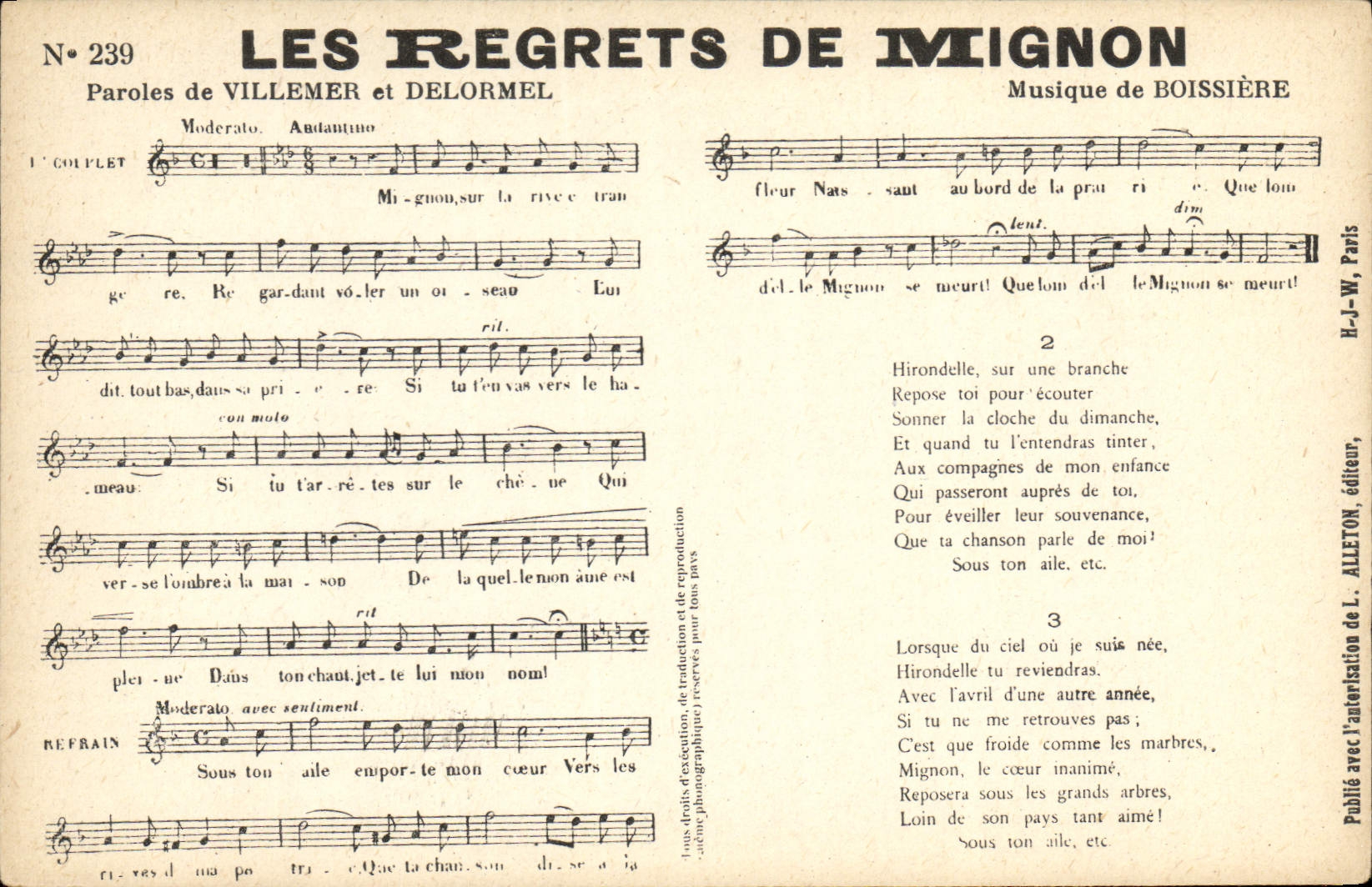 CPA Les regrets de Mignon Villemer Delormel Boissiere