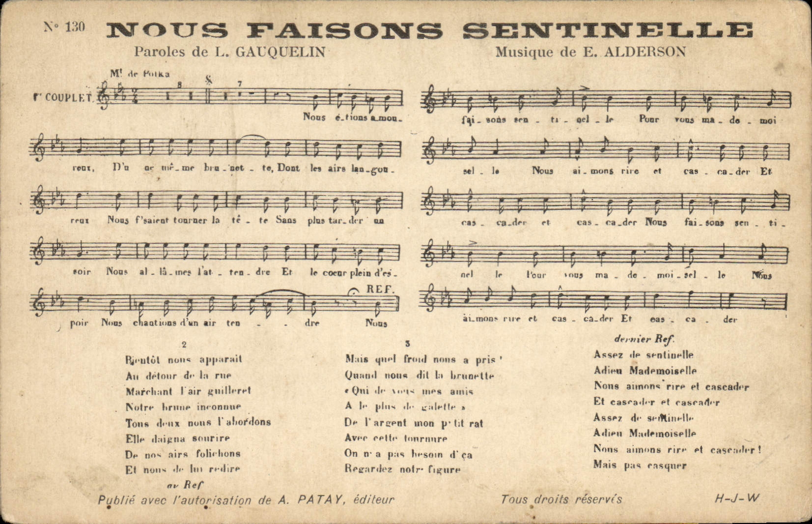 CPA Nous faisons sentinelle Gauquelin Alderson 