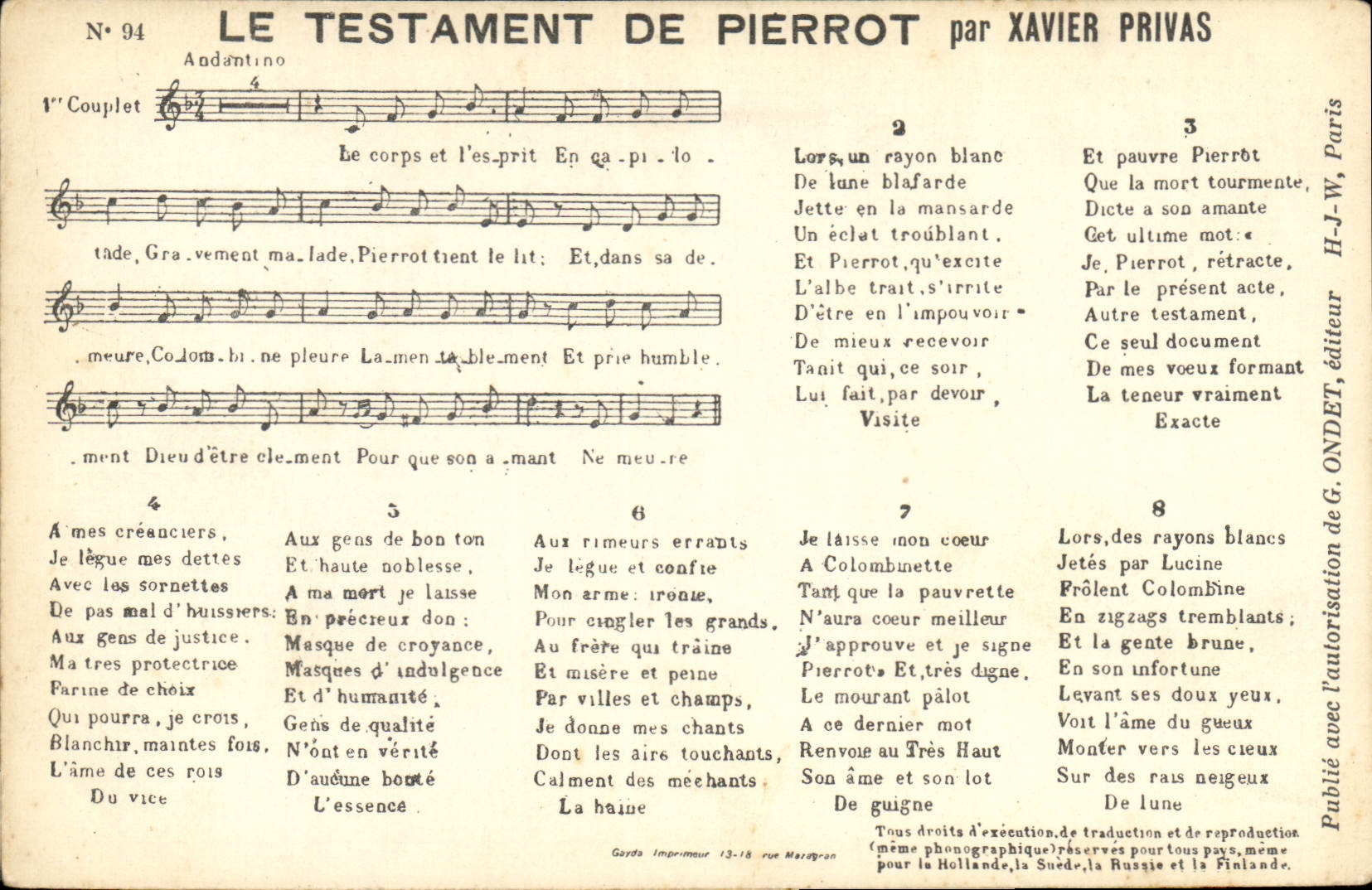 CPA Le testament de Pierrot Xavier Privas 
