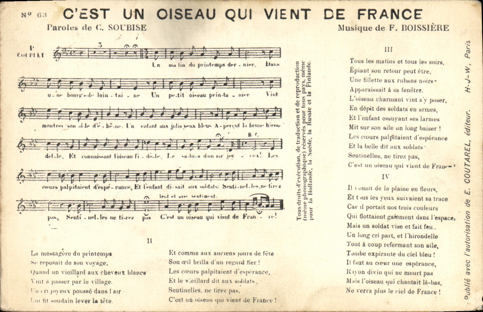 CPA C'est un oiseau qui vient de France Soubise Boissiere
