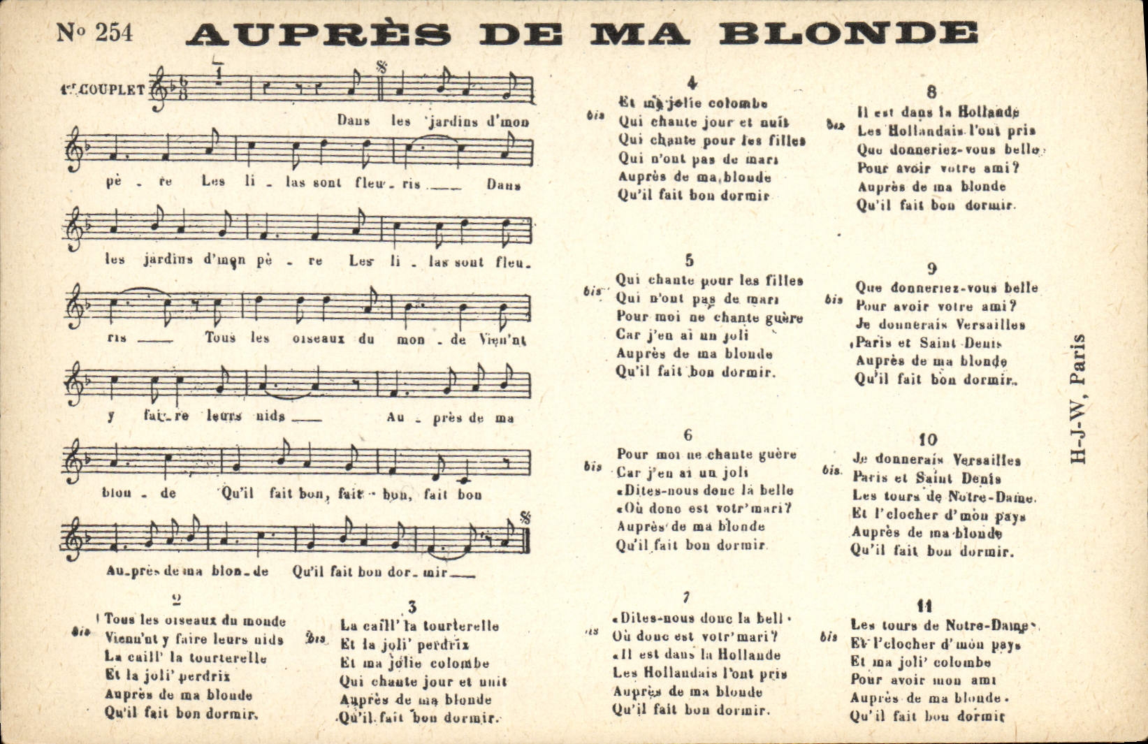 CPA Aupres de ma blonde 