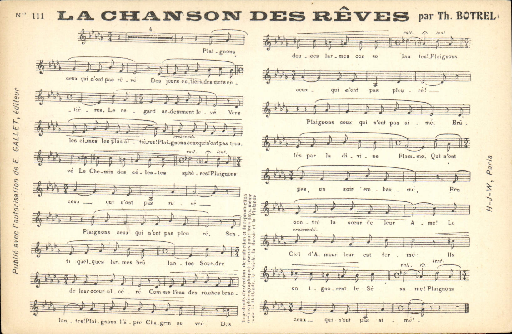 CPA La chanson des reves Botrel 