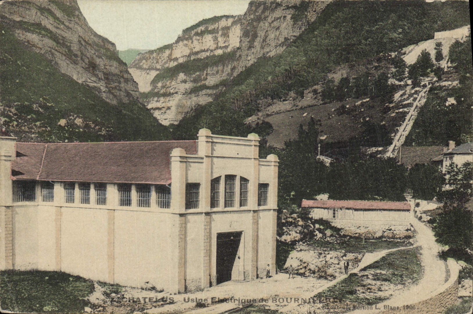 Vintage Postcard Chatelus Machines electric of Bournieere