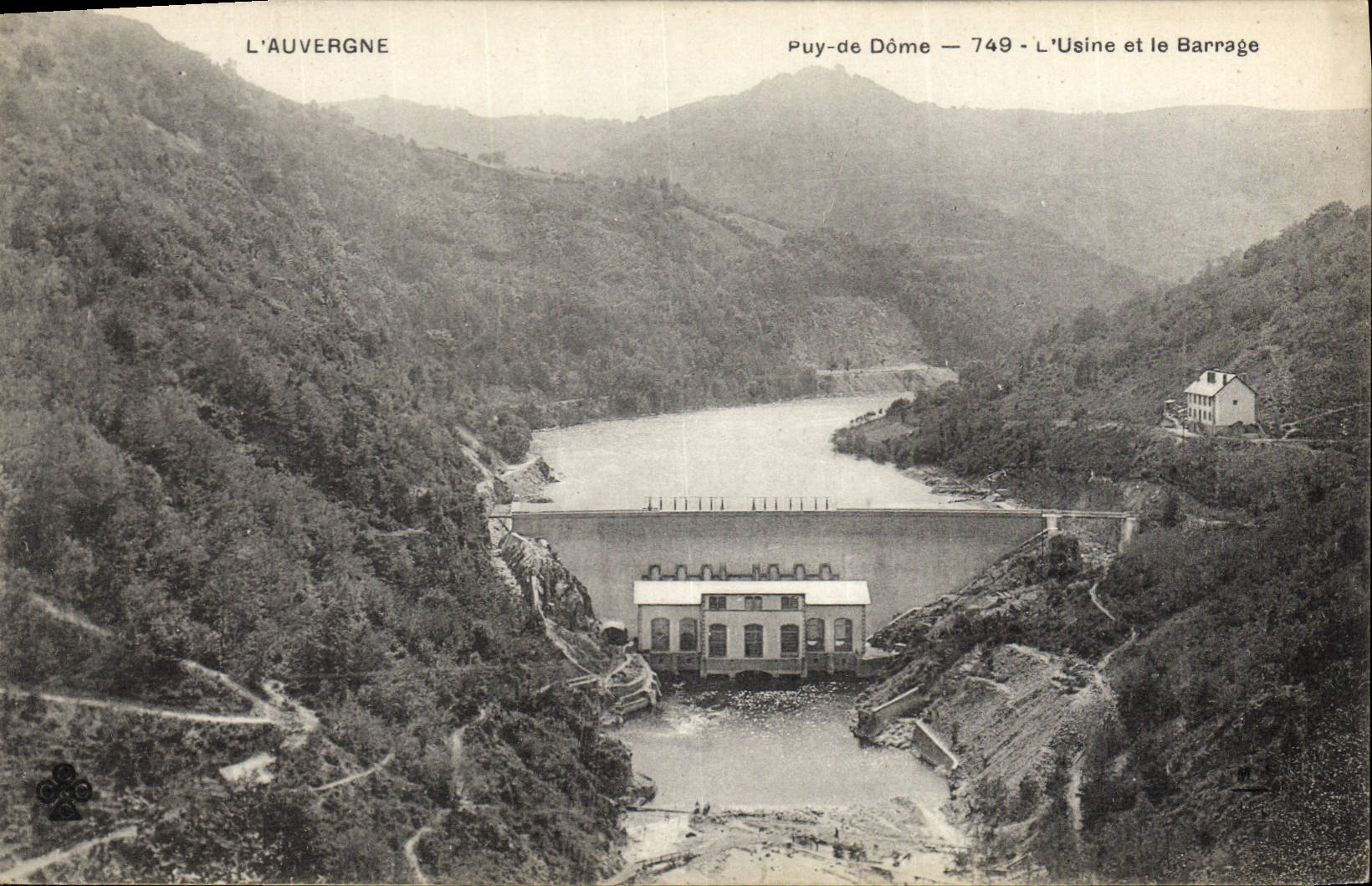 Vintage Postcard Auvergne Puy of Dome the factory and the stopping Electricity