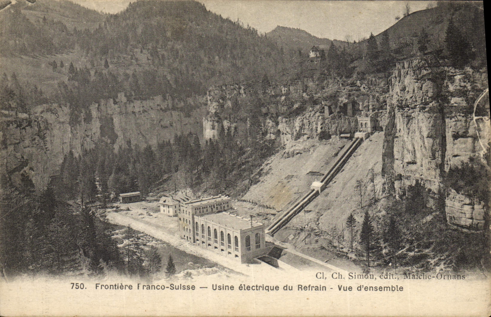 Free Swiss Vintage Postcard Frontiere Machines electric Refrain Overall picture Electricite