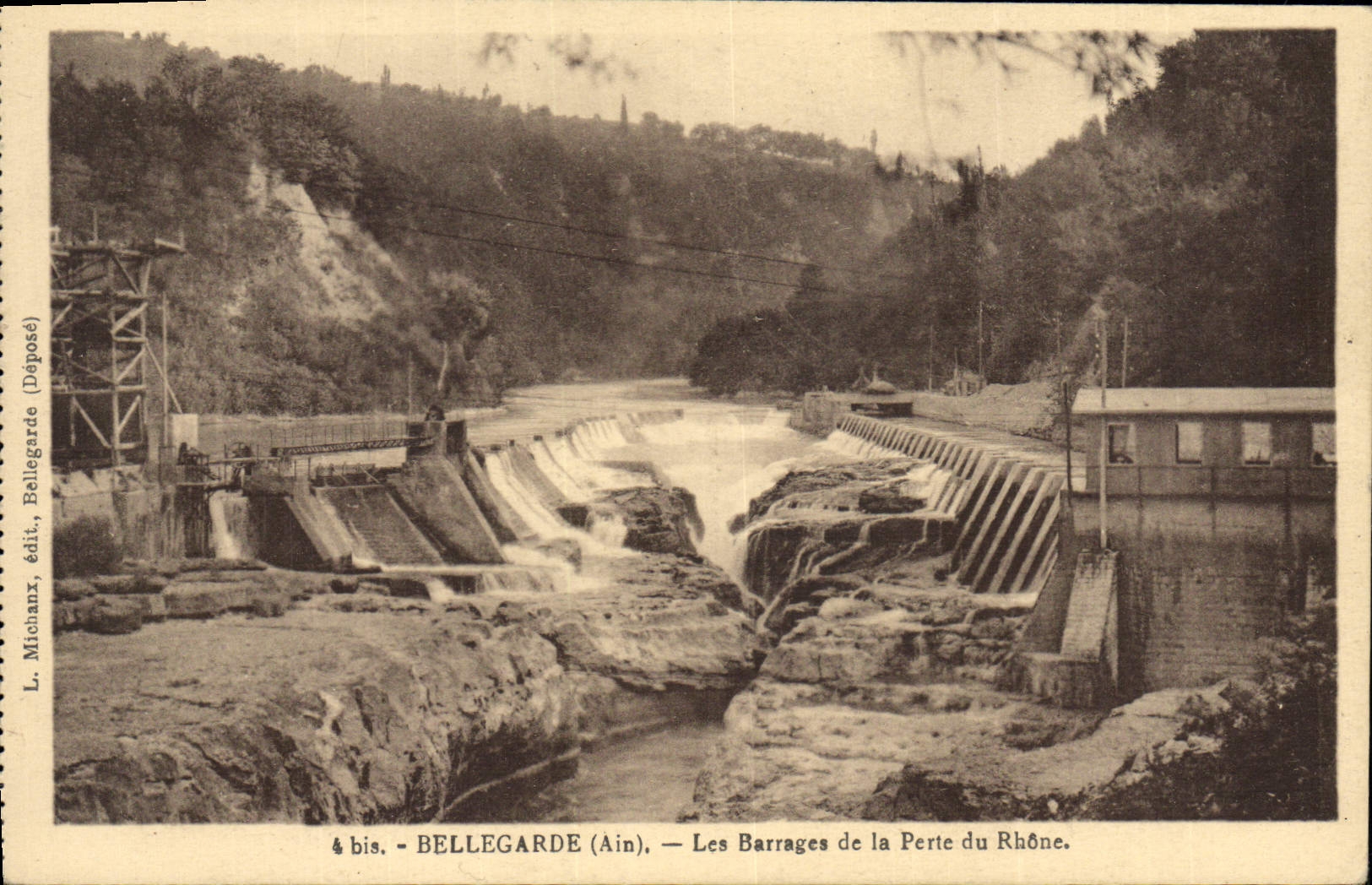 Vintage Postcard Bellegarde stoppings of the Loss of the Rhone Electricity