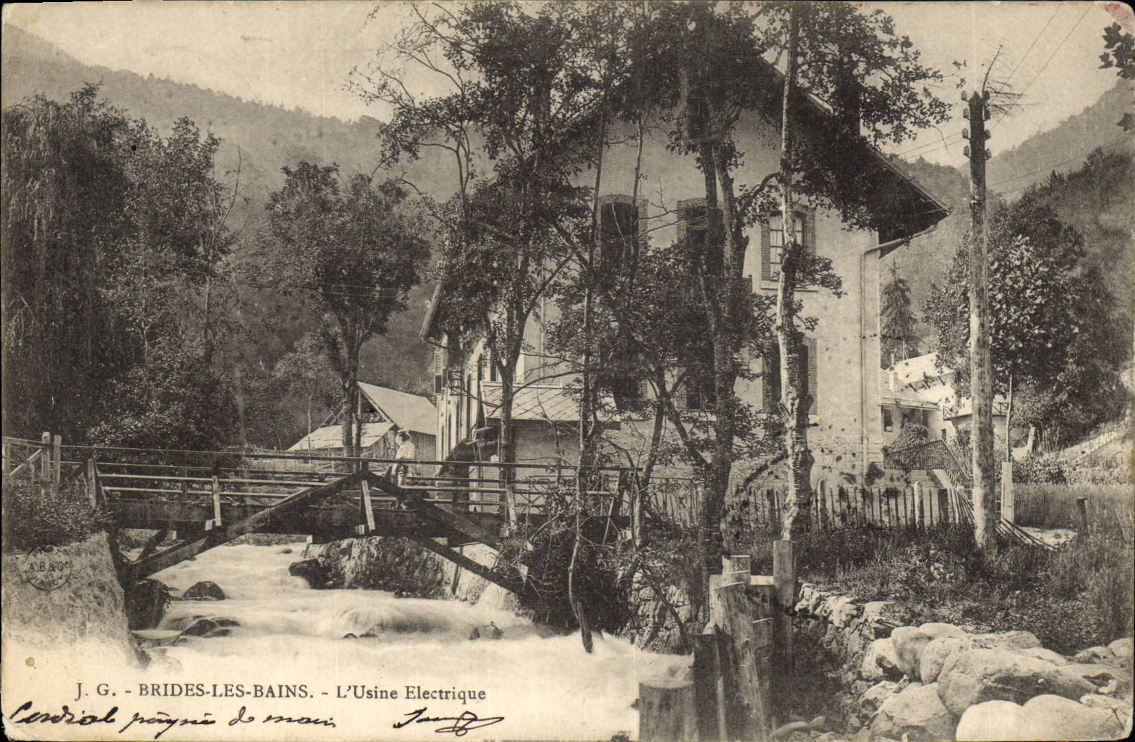 Postal Bridas los Baños la fábrica eléctrica Electricidad