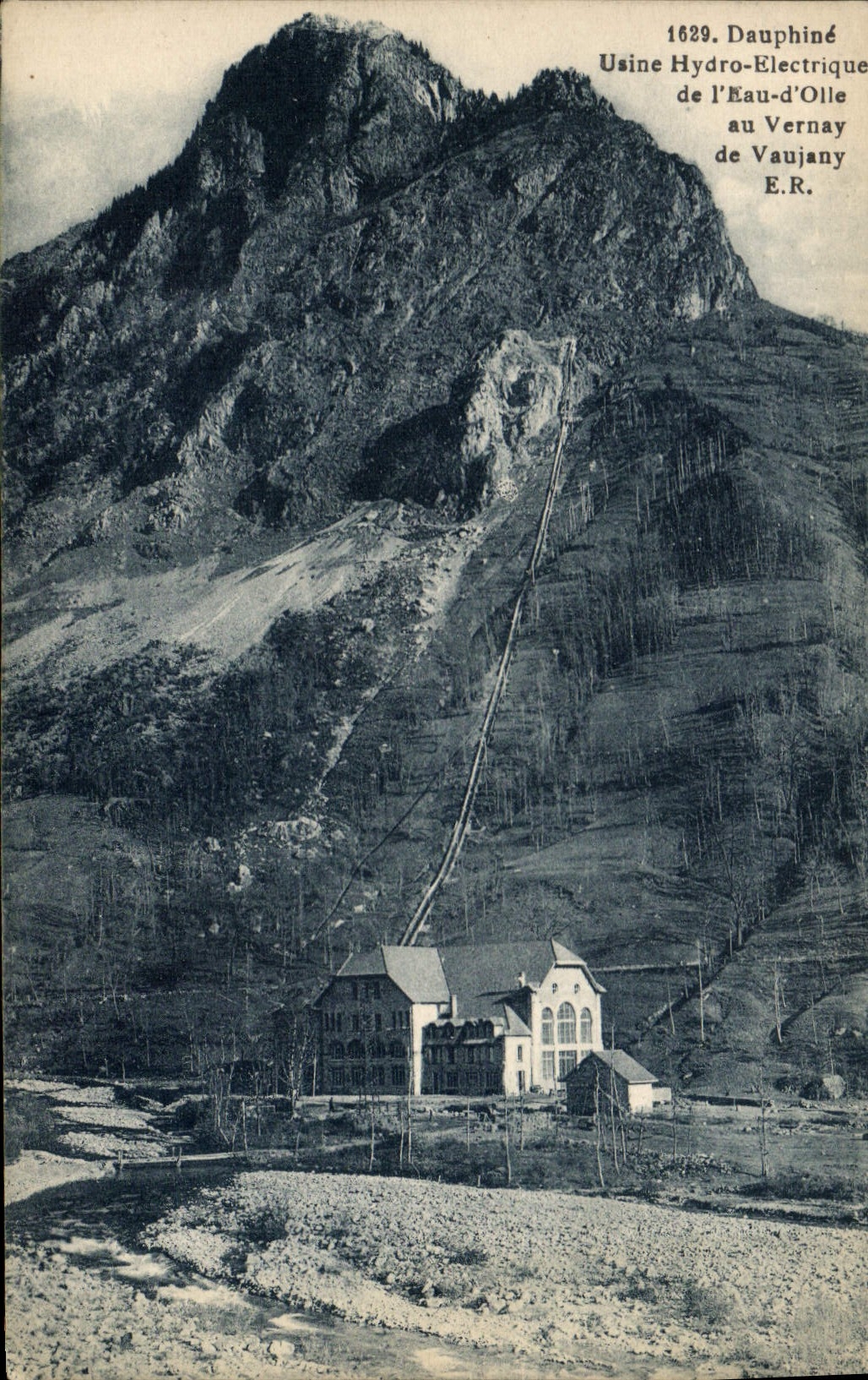 Dauphine Vintage Postcard electric Hydro Factory of the Water of Oile to Vernay de Vaujany Electricity
