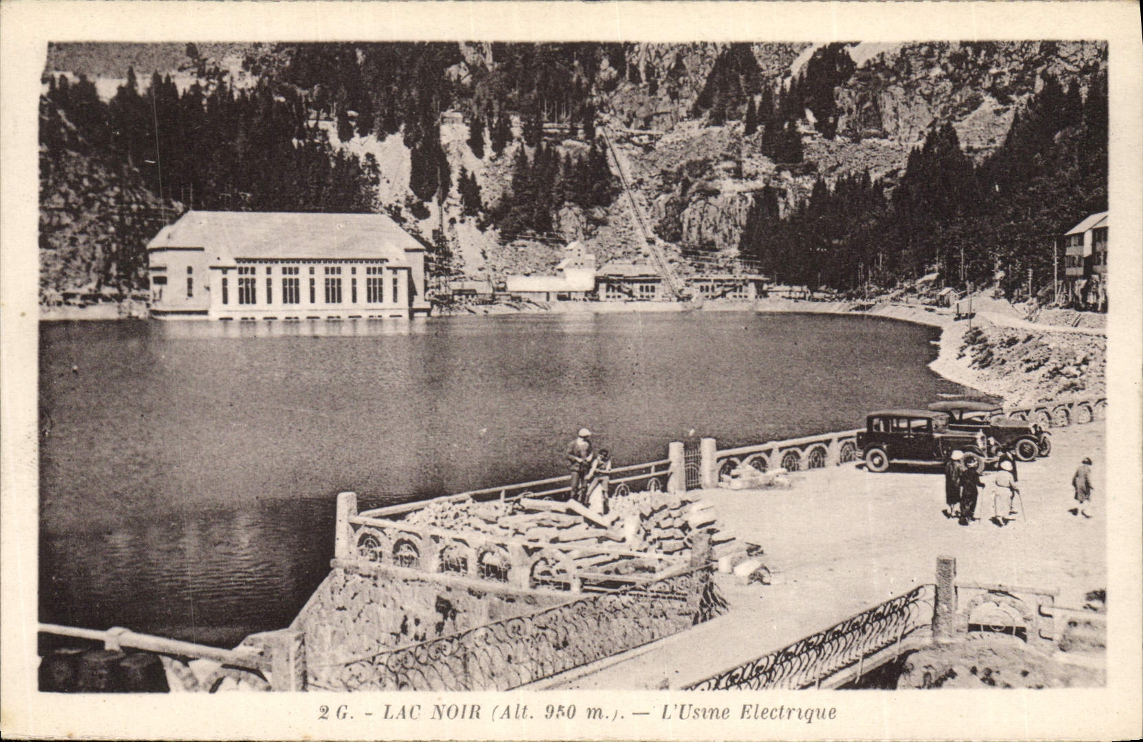 Vintage Postcard Black Lake the electric factory Electricity