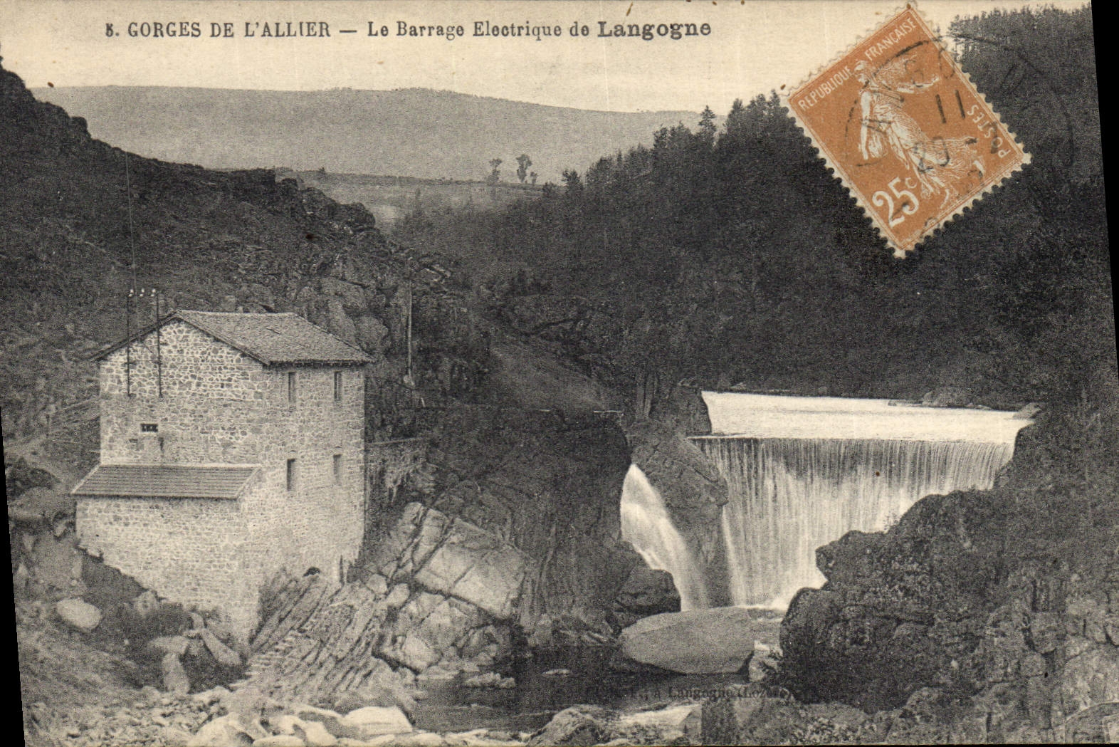 CPA Gorges de l'Allier Le barrage electrique de Langogne Electricite