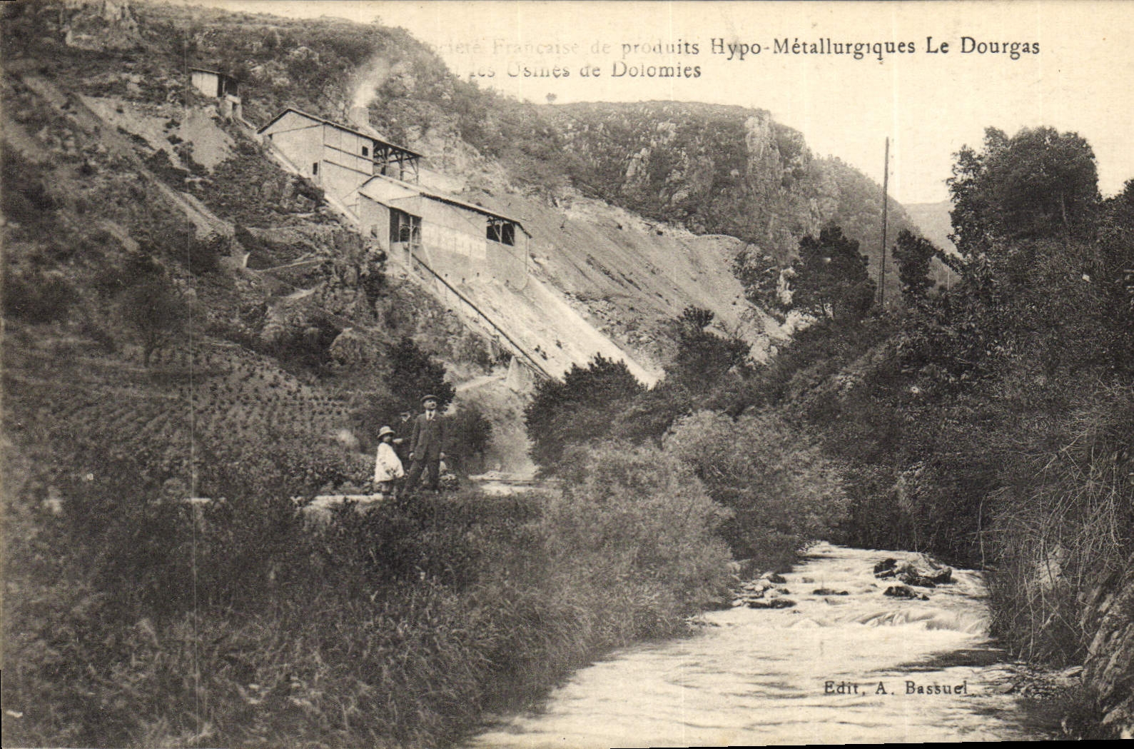 Vintage Postcard Dolomite factories Dourgas Electricity