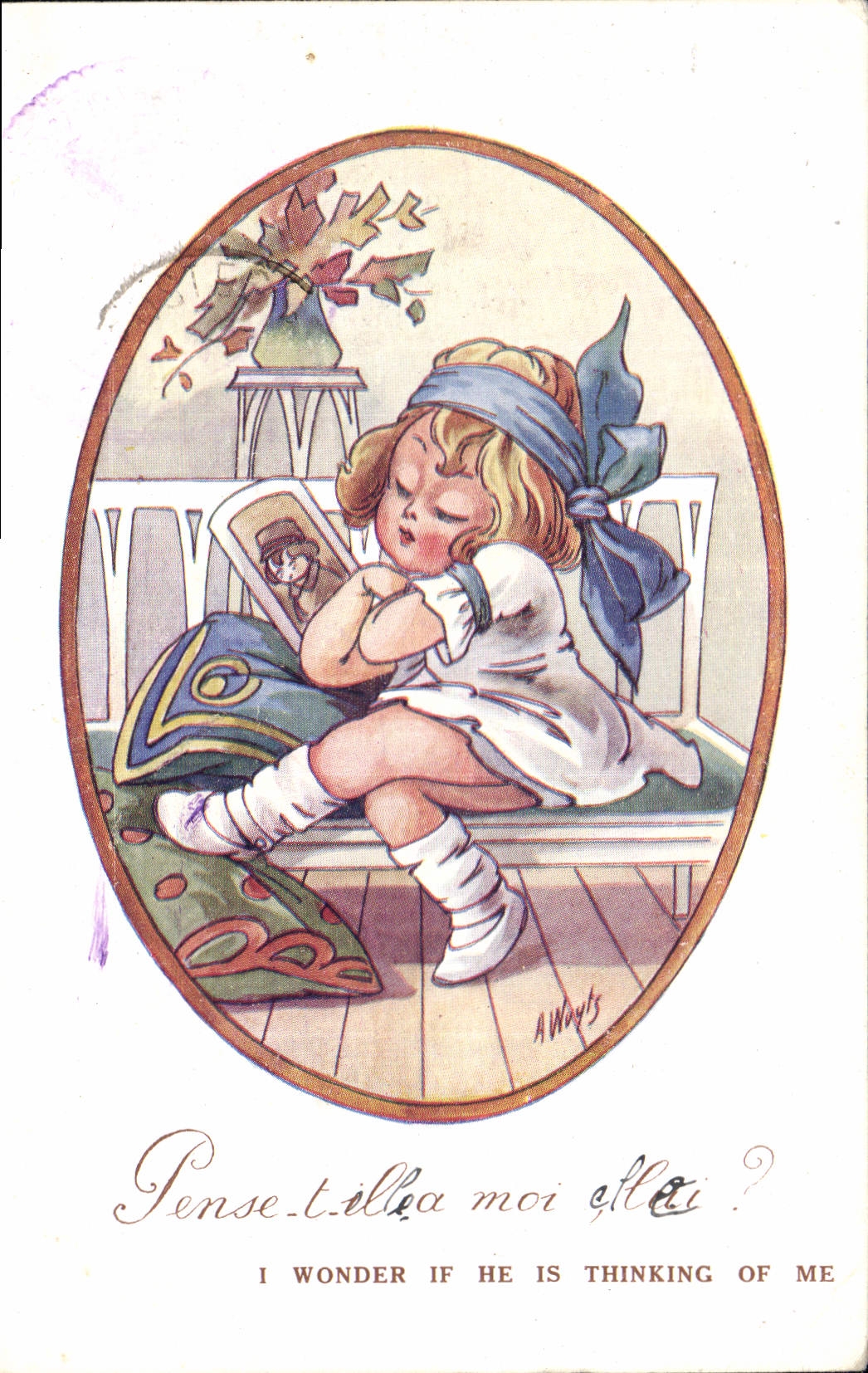 Vintage Postcard Fantasy Illustrator Child Child