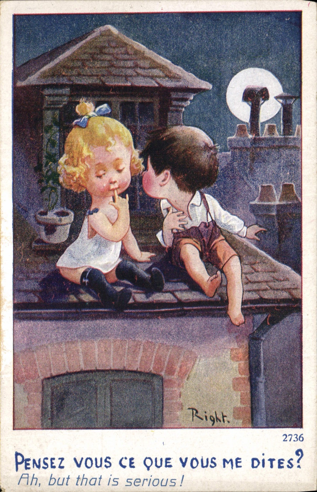 Do Vintage Postcards Fantaisie Illustrator Children Think what you tell me?