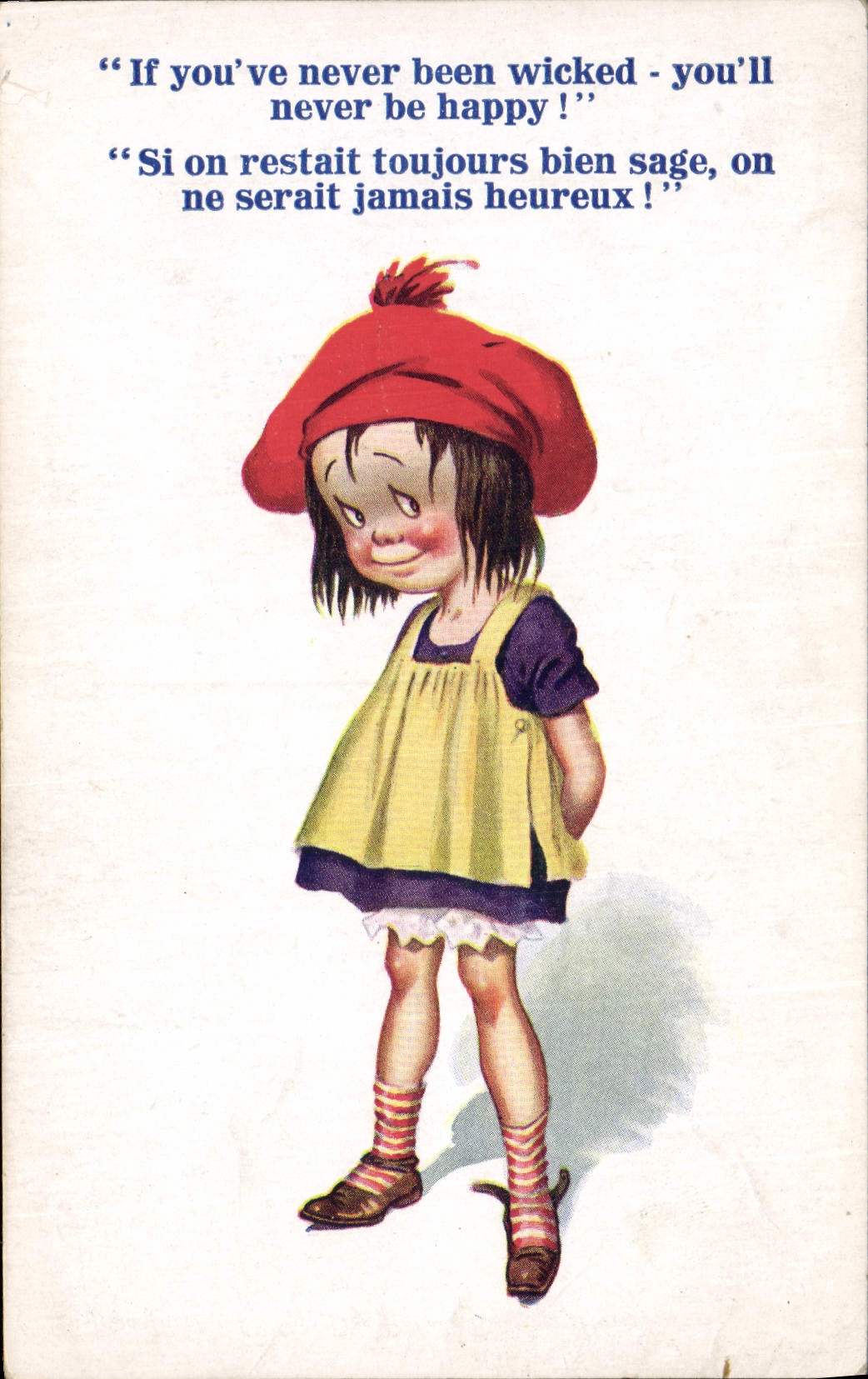 Vintage Postcard Fantaisie Illustrator Child If one remained always quite wise