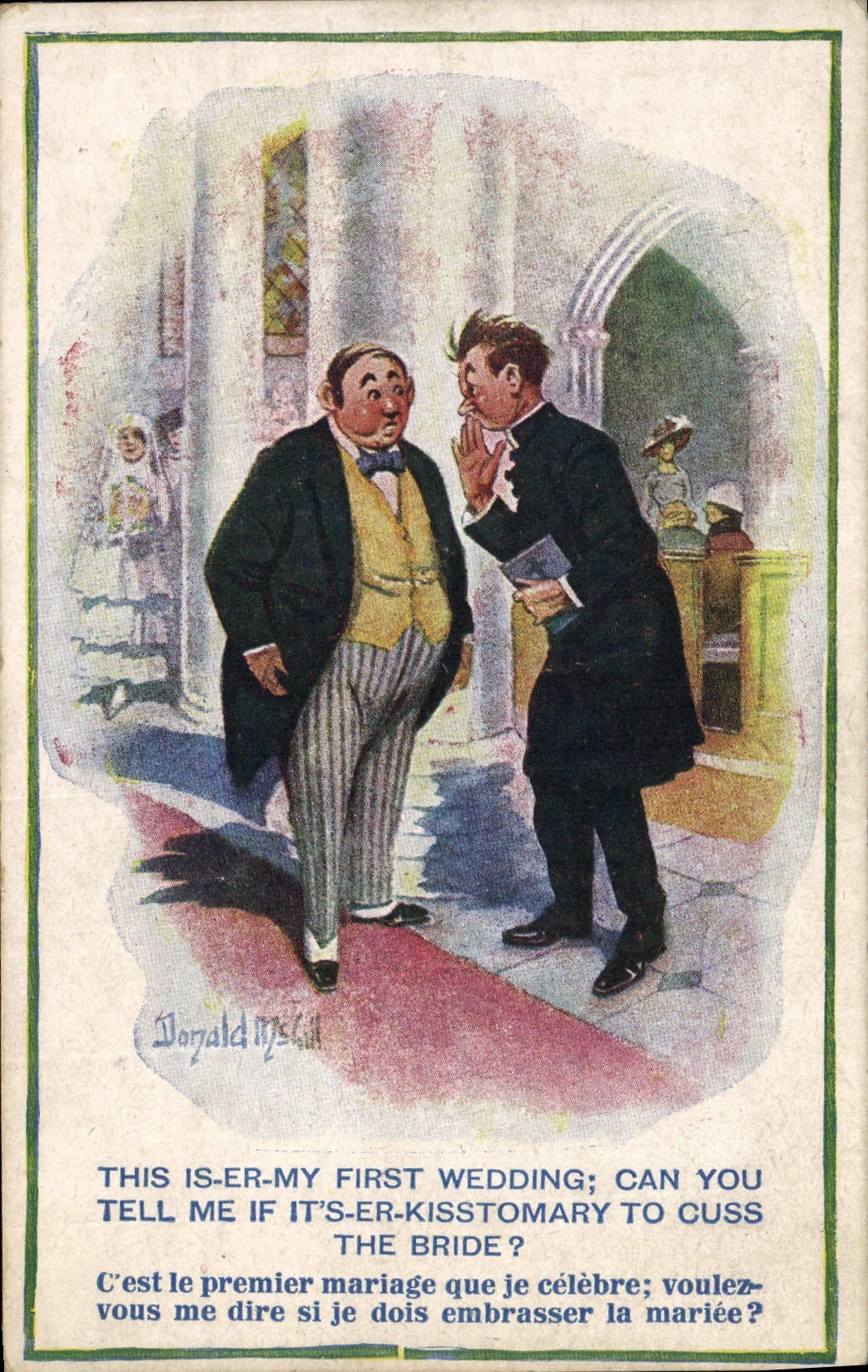 Vintage Postcard Fantasy Illustrator Donald Mc Gill Marriage