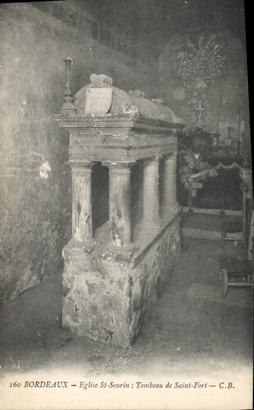 Vintage Postcard Bordeaux Tomb of Strong Saint