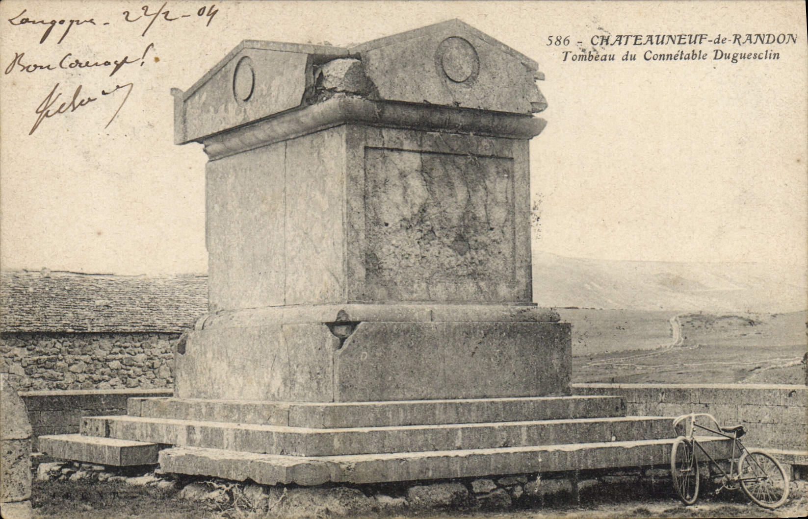 Vintage Postcard Chateauneuf de Randon Tomb of the Duguesclin constable