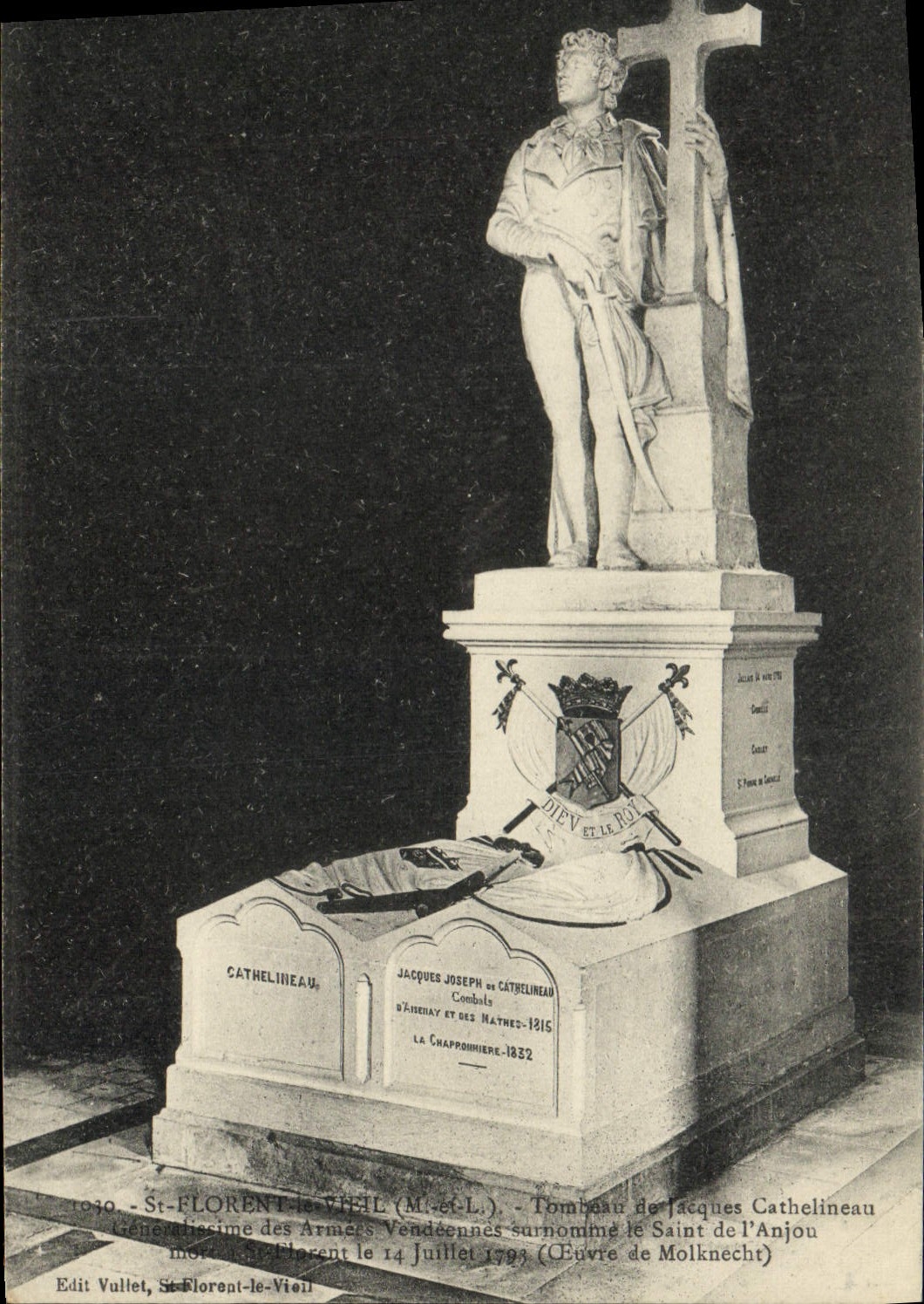 Vintage Postcard St Florent the Old Tomb of Jacques Cathelineau