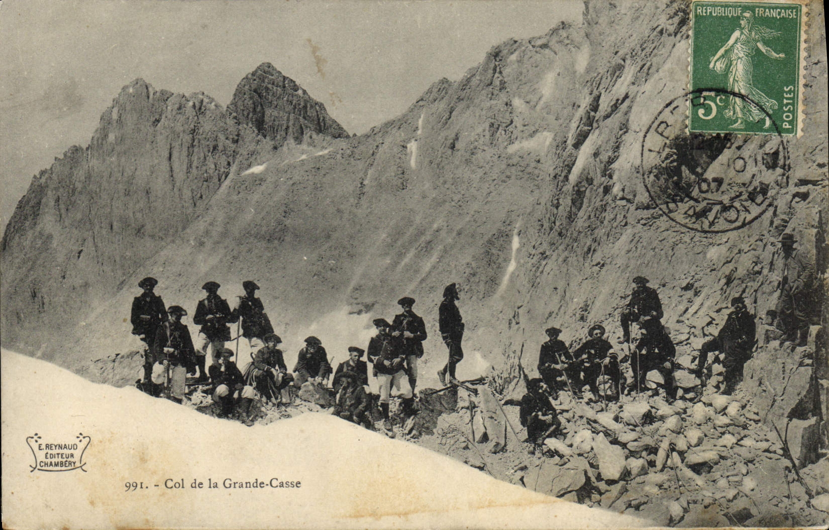 CPA Militaria Chasseurs Alpins Col de la Grande Casse