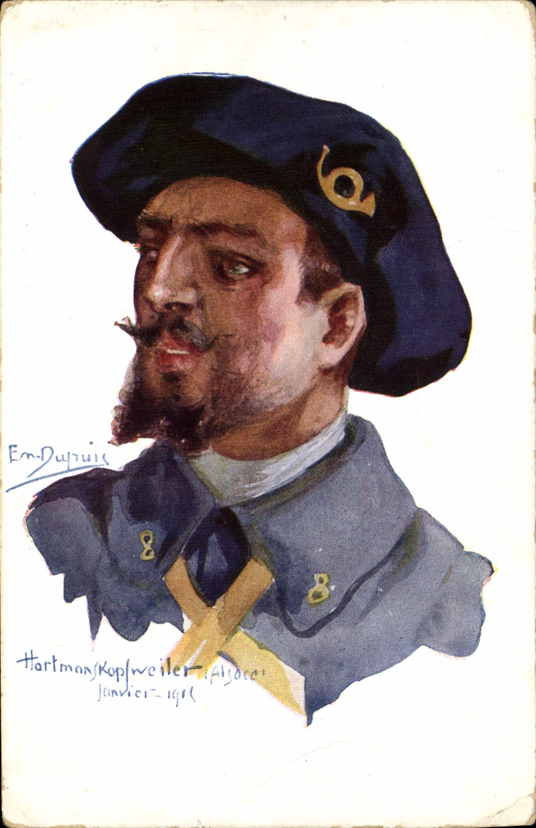 CPA Militaria Chasseurs Alpins 