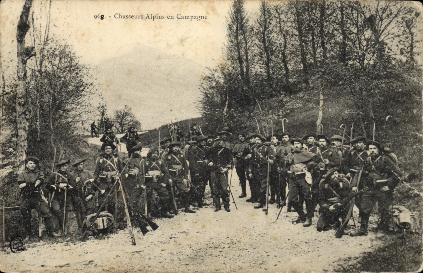 Vintage Postcard Militaria Alpine hunters in shift