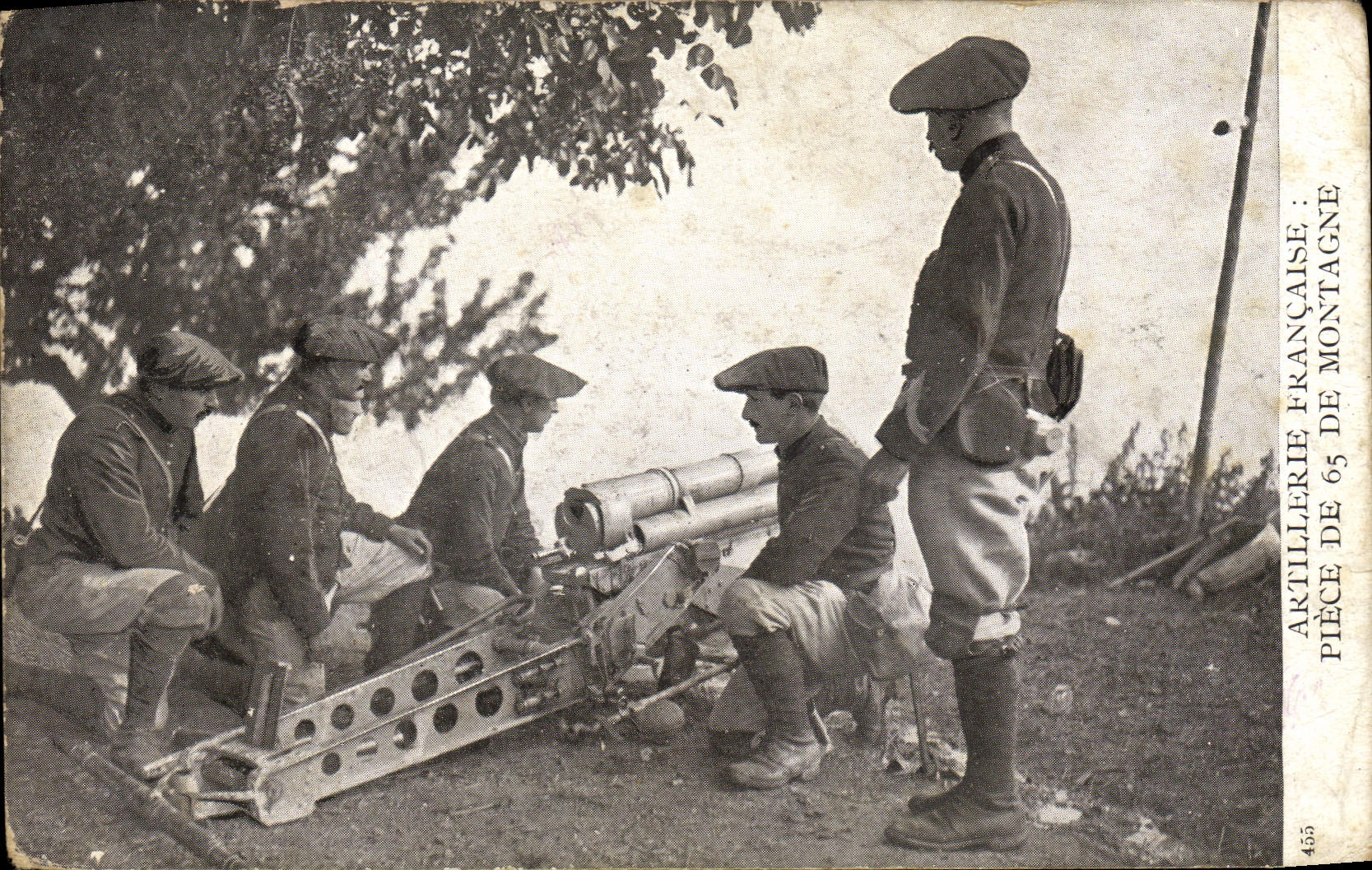 CPA Militaria Chasseurs Alpins Artillerie Francaise Piece de 65 de montagne