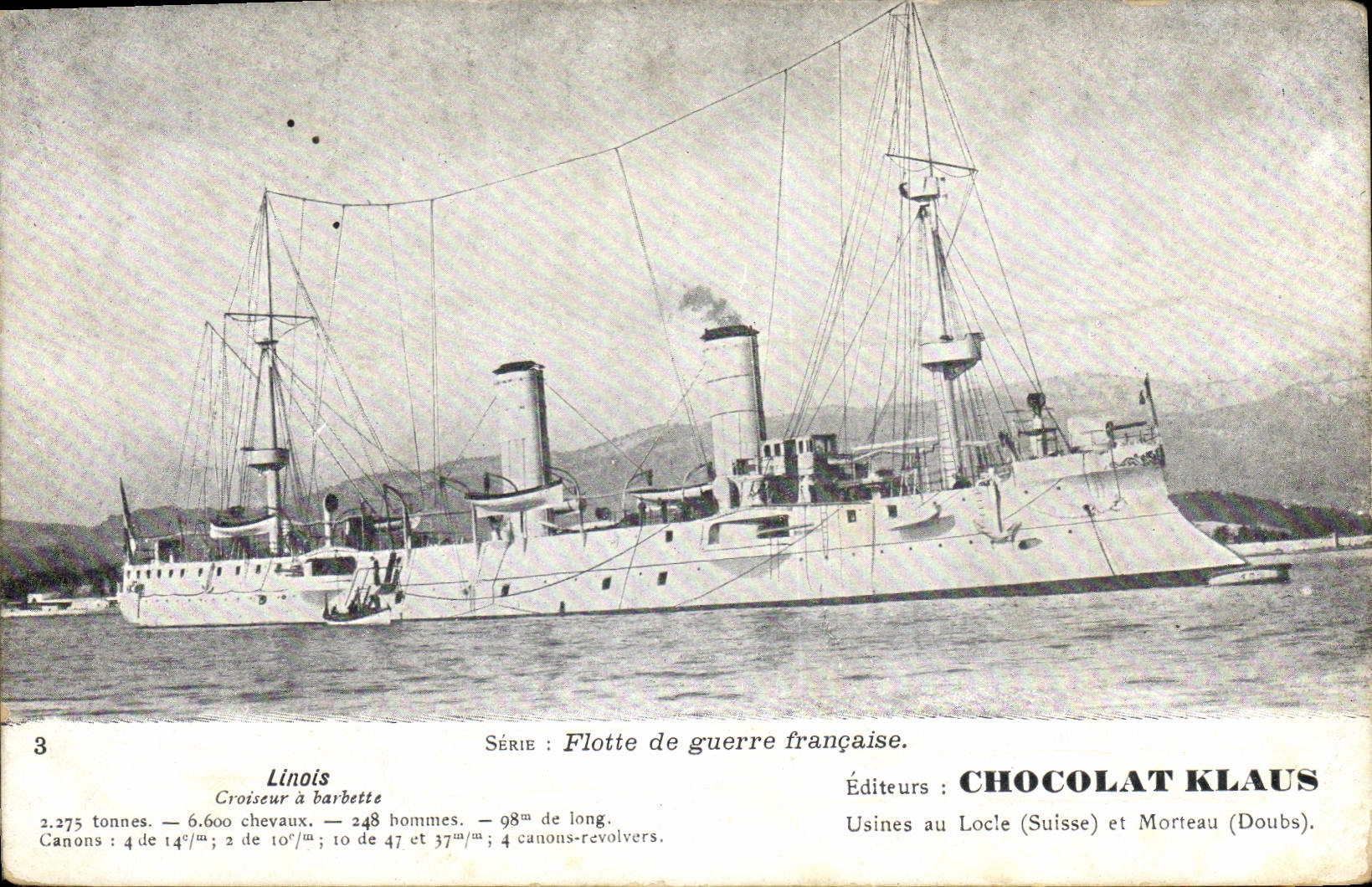 CPA Bateau Linois Croiseur a barbette