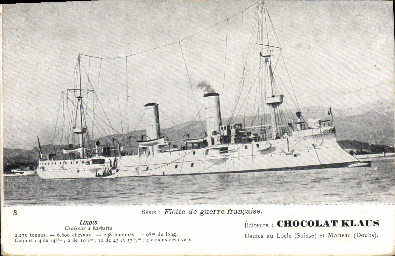 CPA Bateau Linois Croiseur a barbette