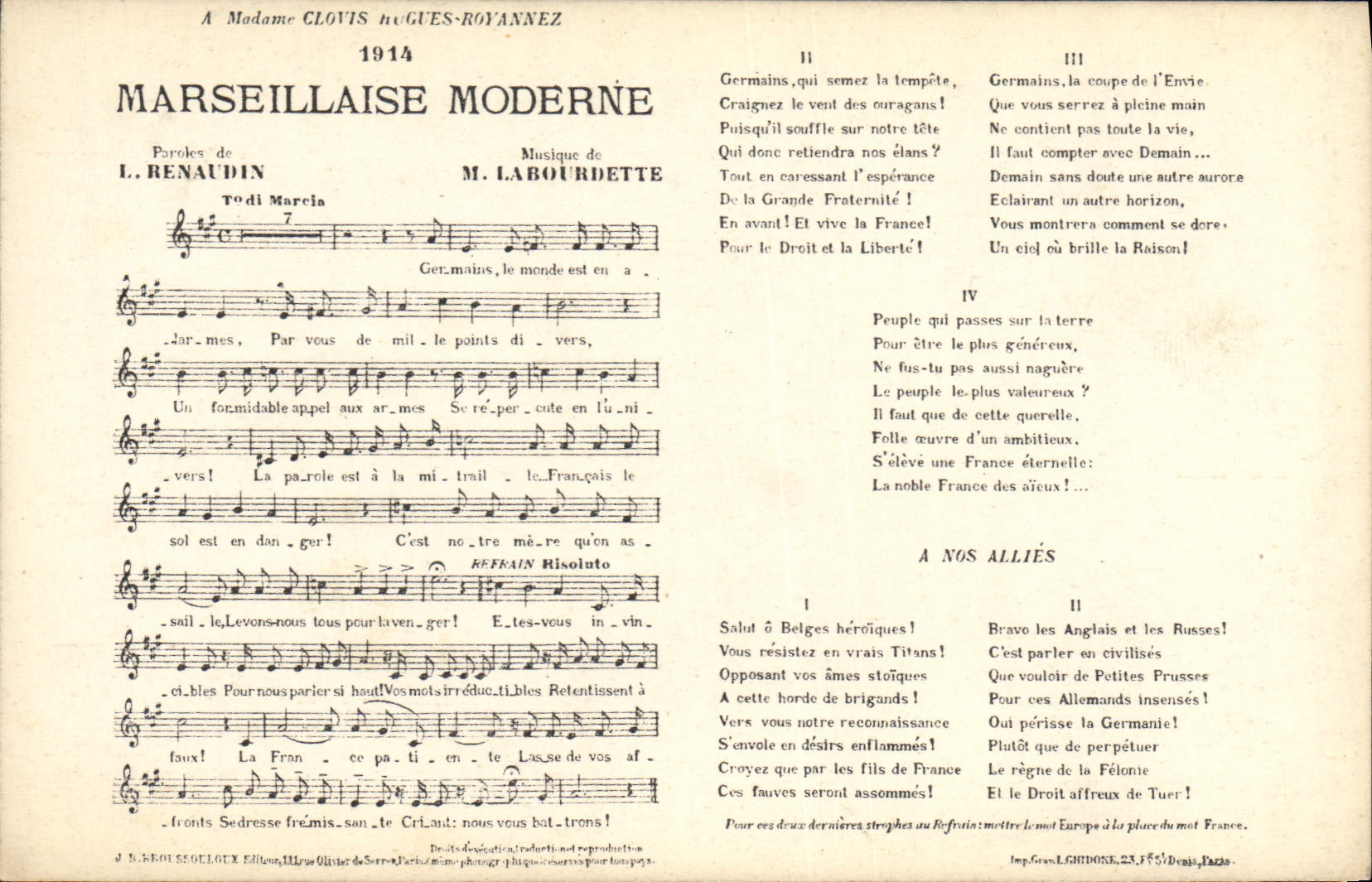 CPA Marseillaise Moderne Renaudin Labourbette