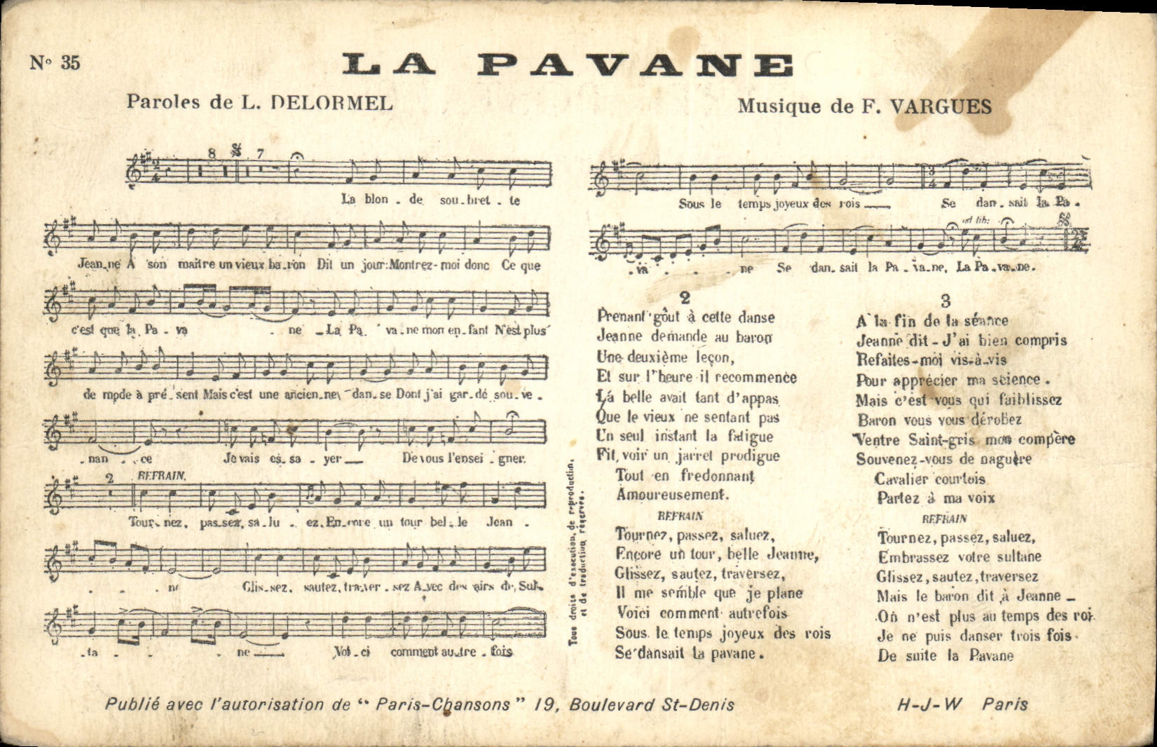 Vintage Postcard the Delormel Pavane