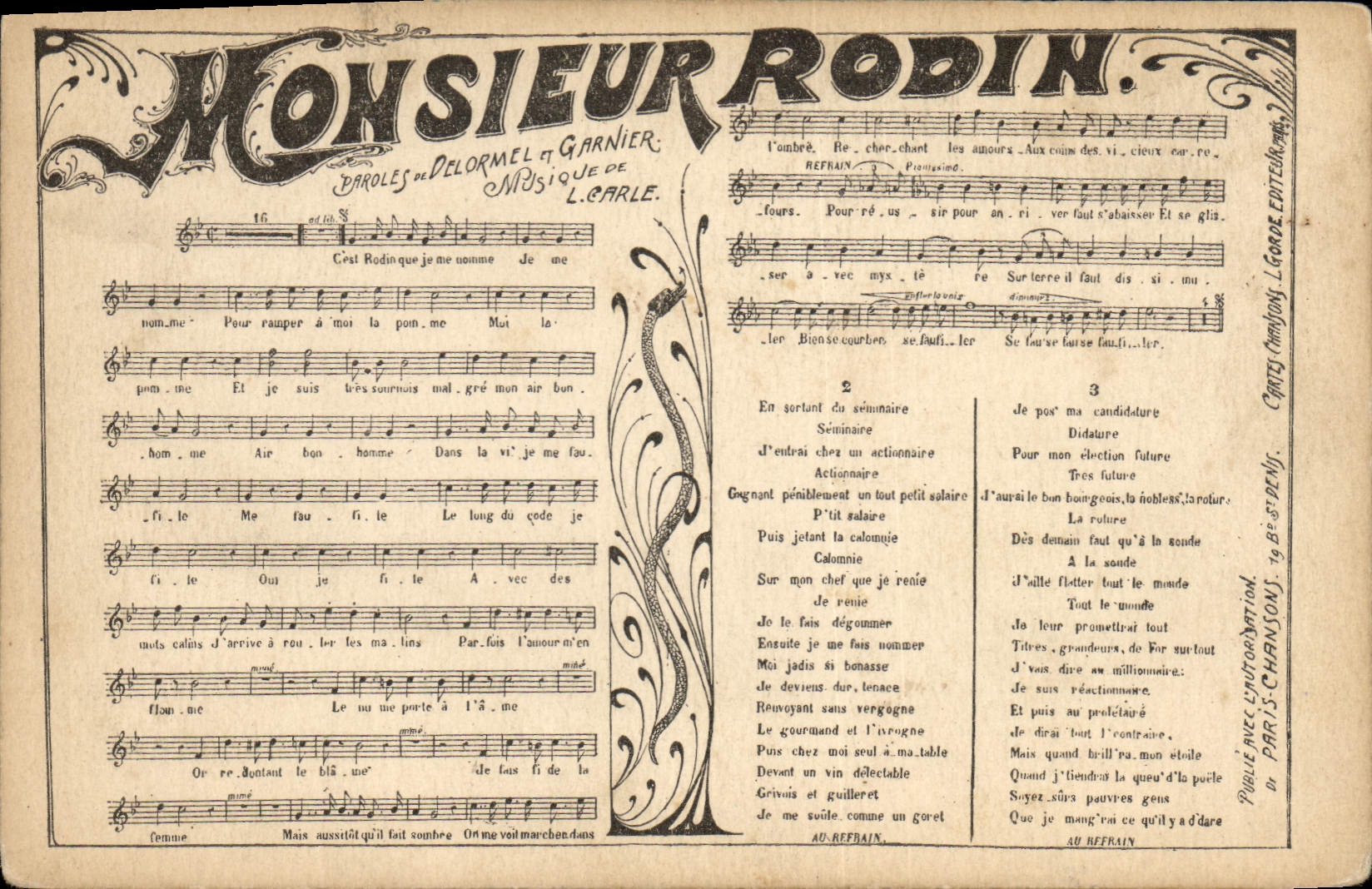 CPA Monsieur Rodin Delormel Garnier 