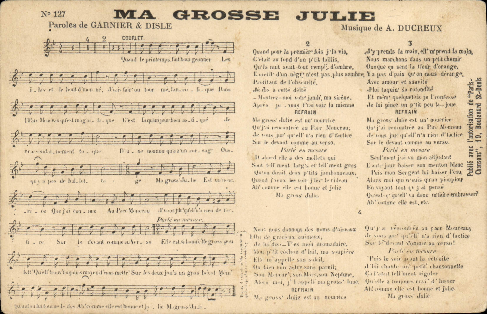 Vintage Postcard My gross Julie