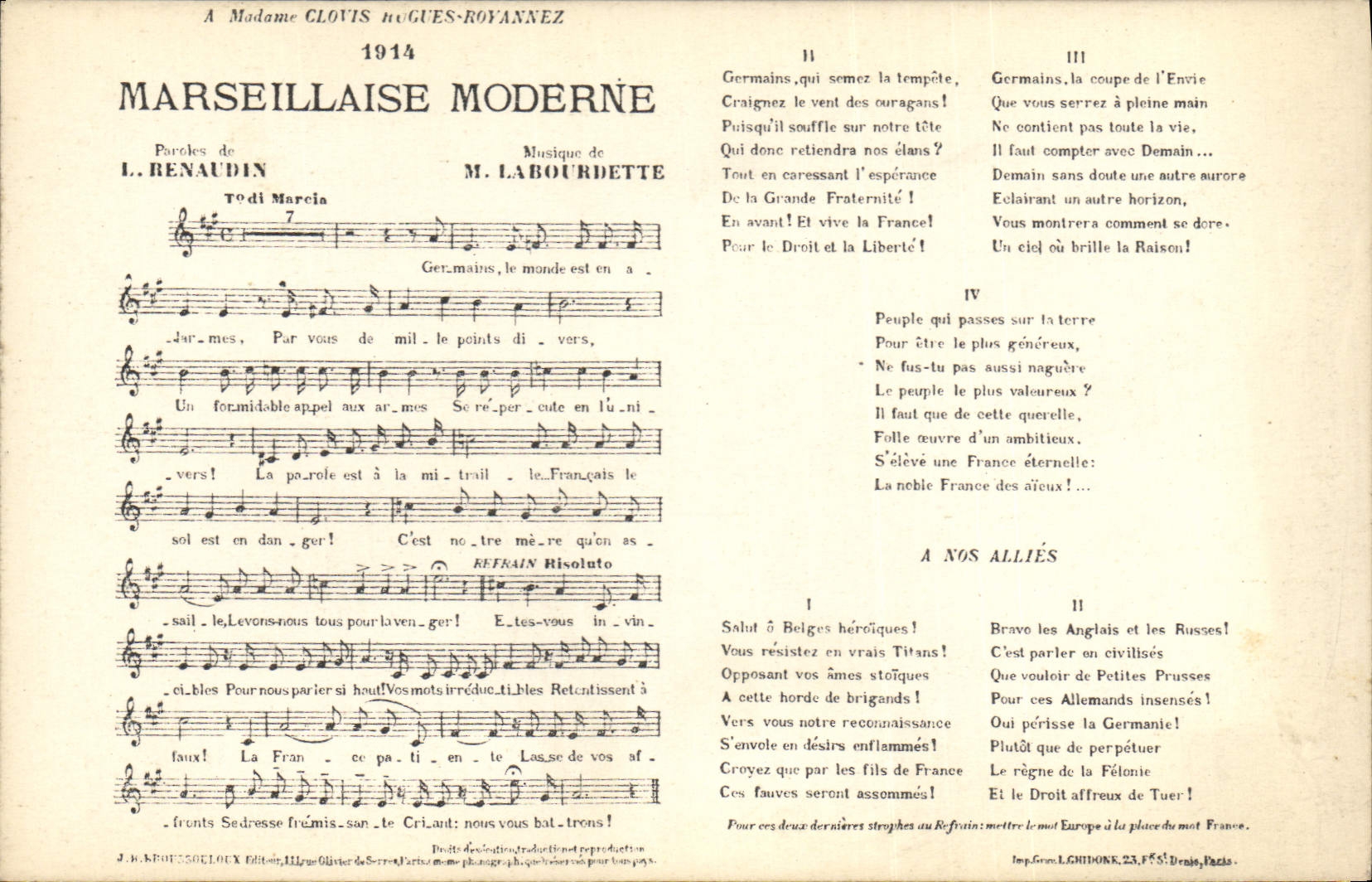 CPA Marseillaise Moderne Renaudin Labourbette