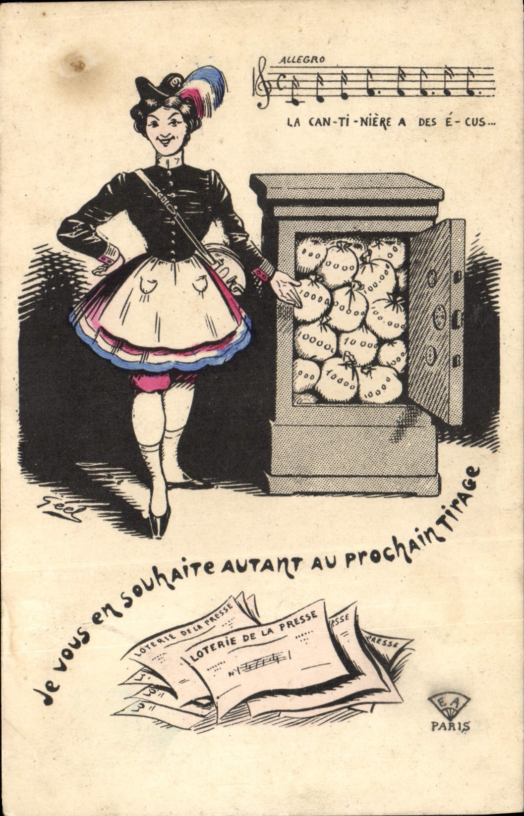 Vintage Postcard the cantiniere