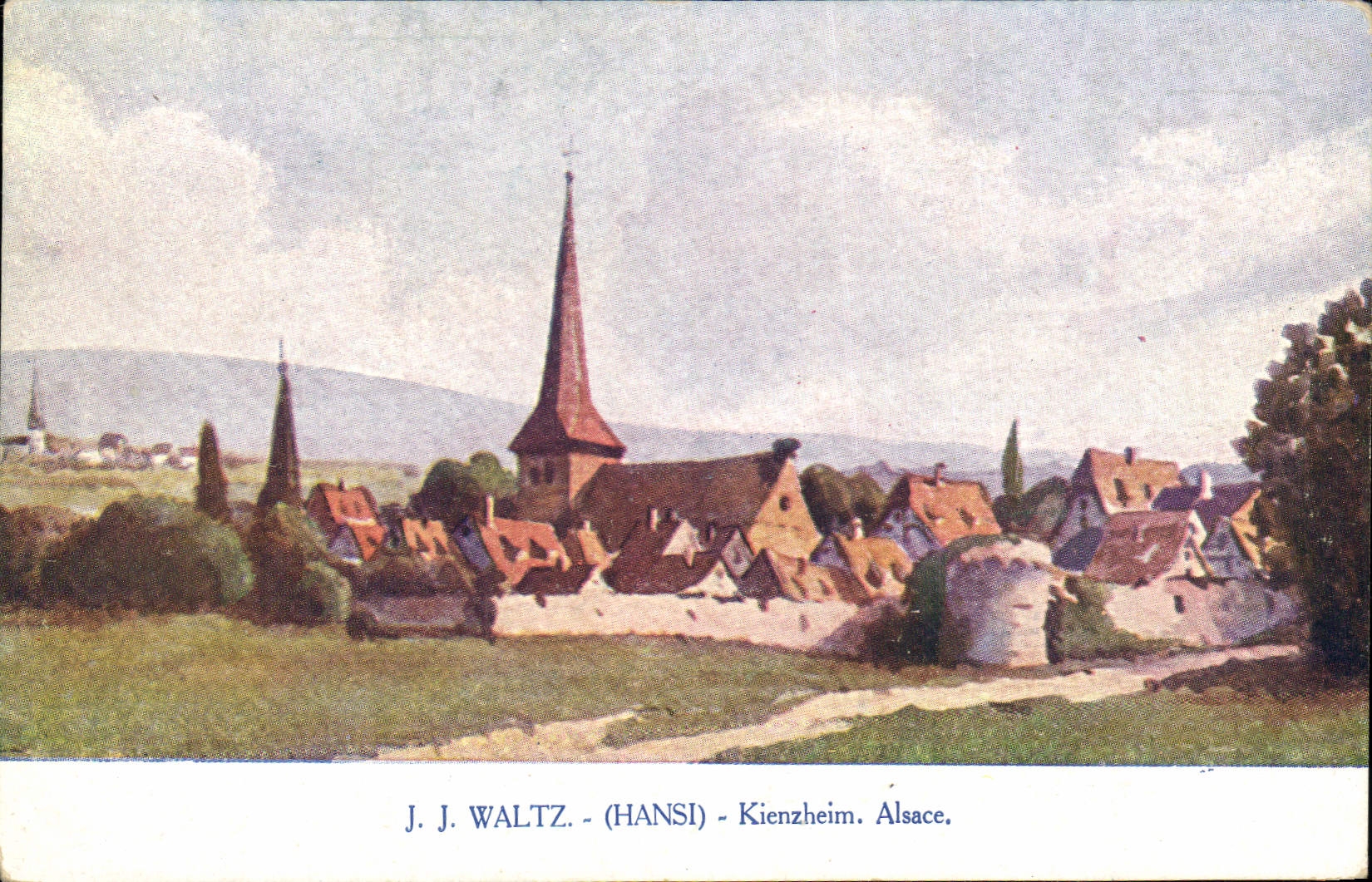 Vintage Postcard Folklore Alsace Hansi Kiensheim SIGNAL