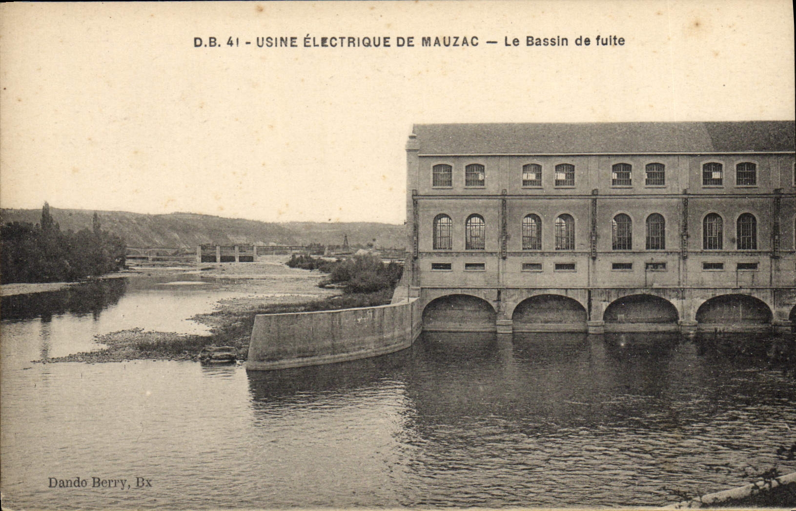 Vintage Postcard Electricite Machines electric of Mauzac the basin of escape