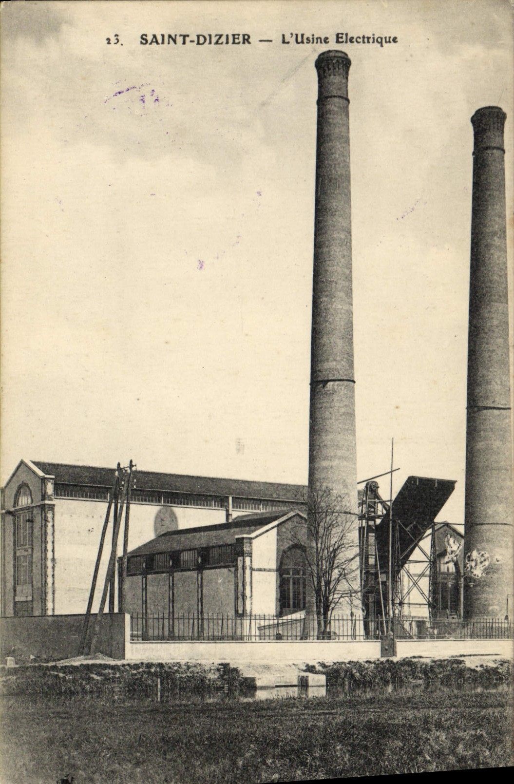 Vintage Postcard Electricity Dizier Saint the electric factory