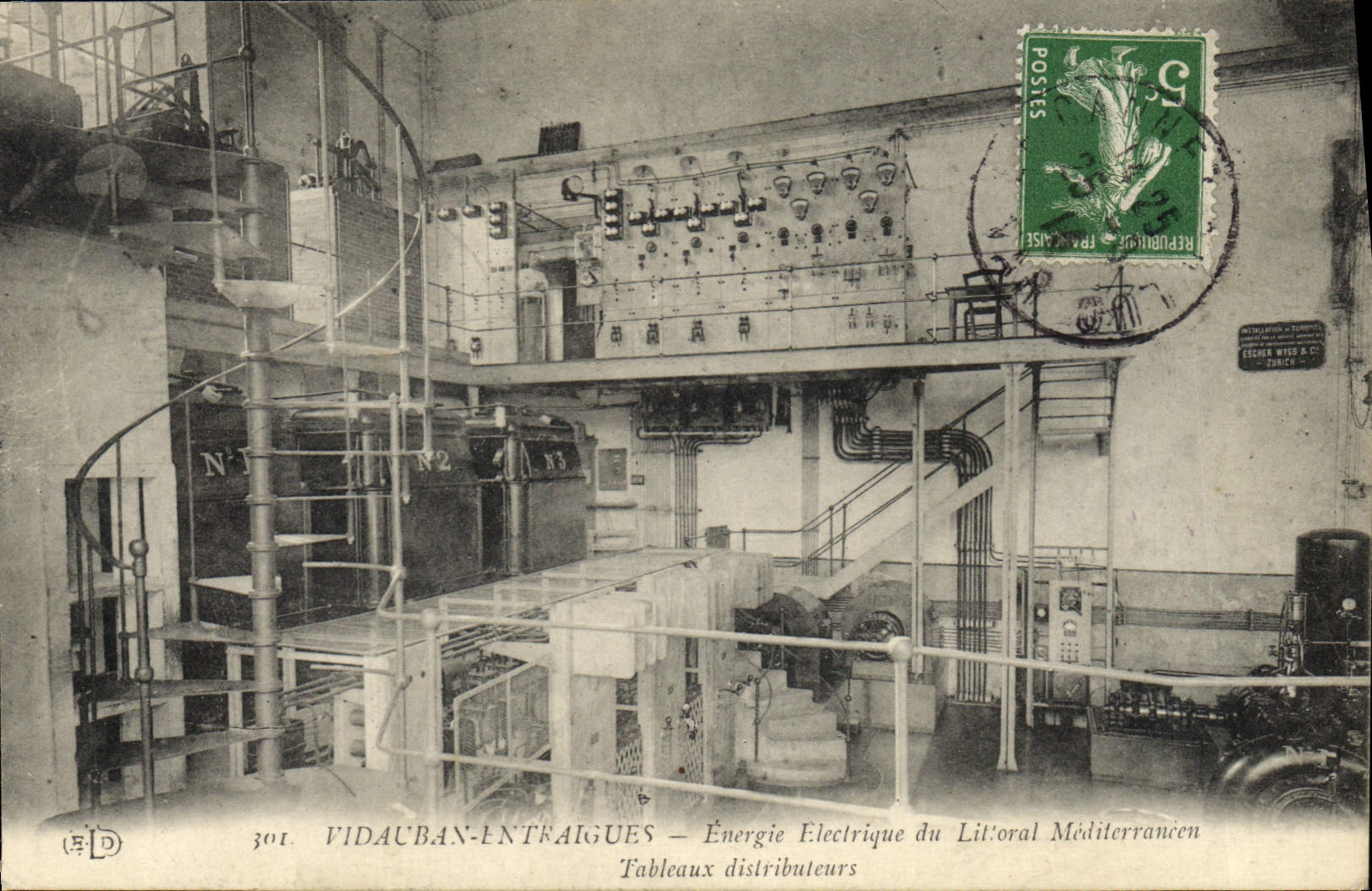 Vintage Postcard Electricity Vidauban Entraigues Electrical energy of the Mediterranean coastline Tables distributers