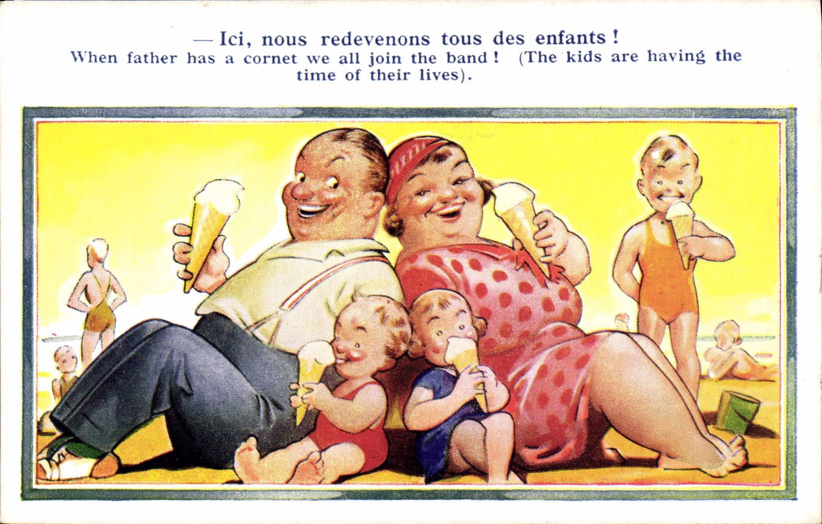 Vintage Postcard Fantaisie Illustrator Here we all become again of the Glace children