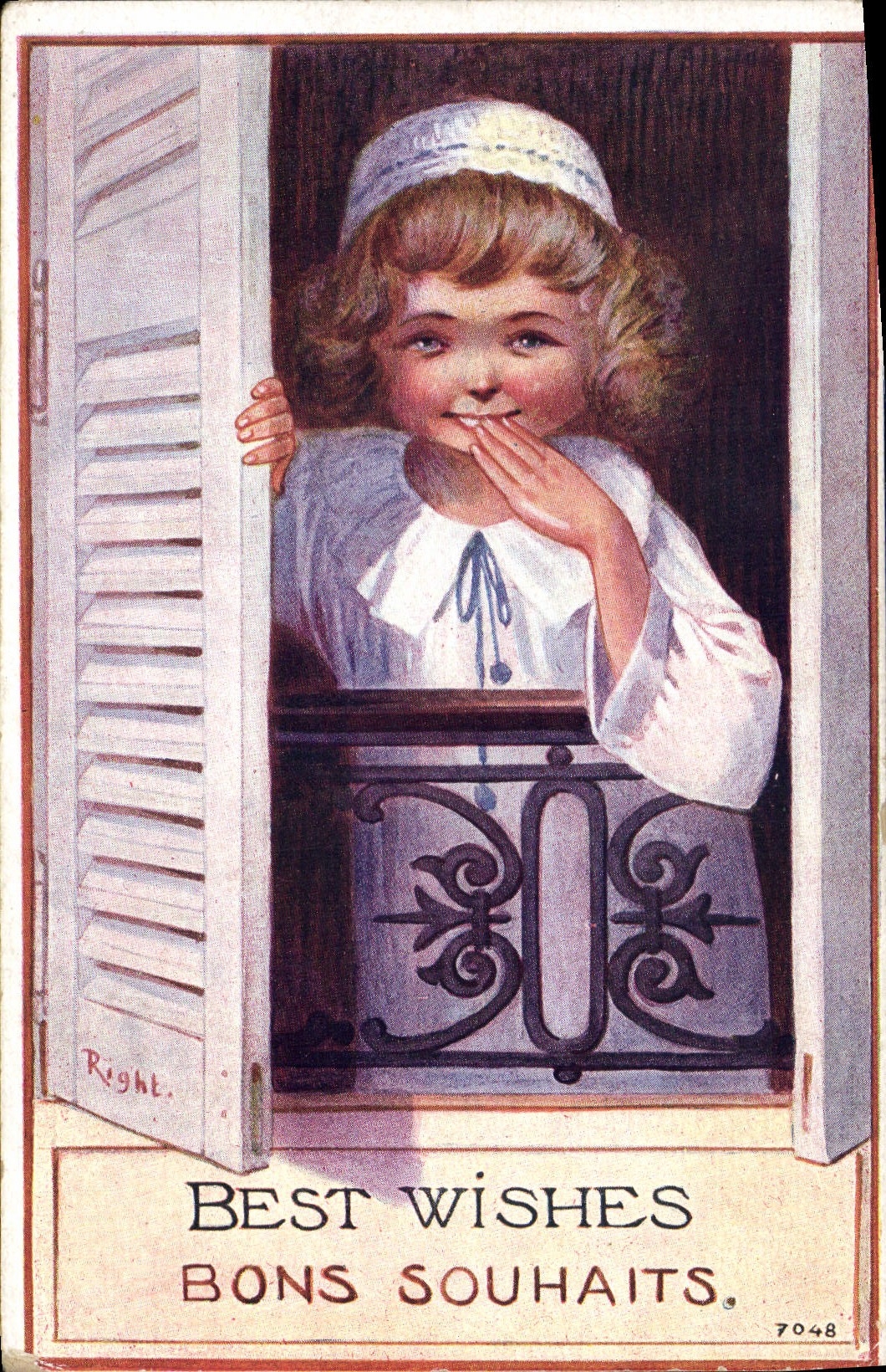Vintage Postcard Fantasy Illustrator Child Best wishes