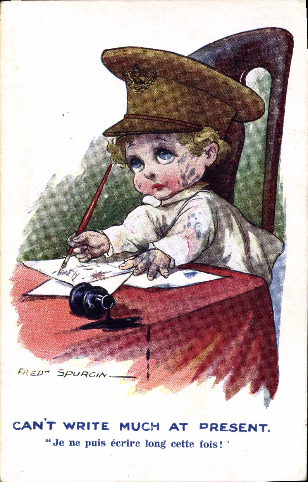 Vintage Postcard Fantasy Illustrator Fred Spurgin Militaria Child