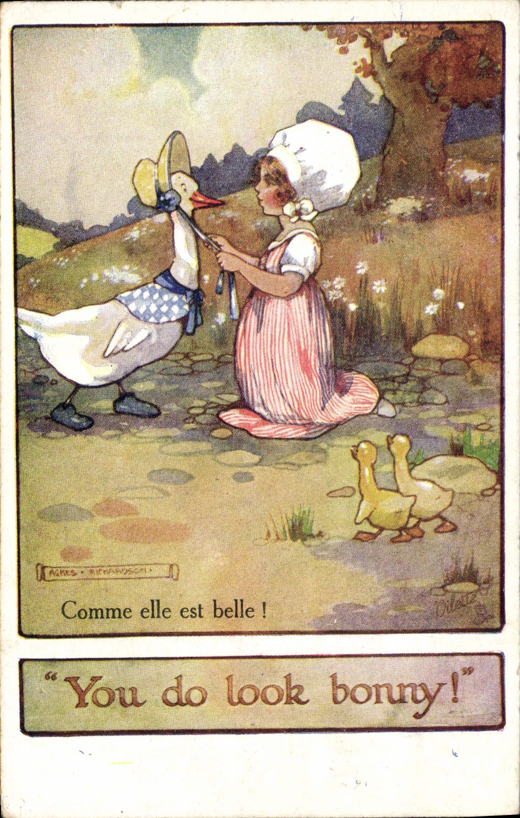 Vintage Postcard Fantaisie Illustrator Child Hear As it is beautiful!