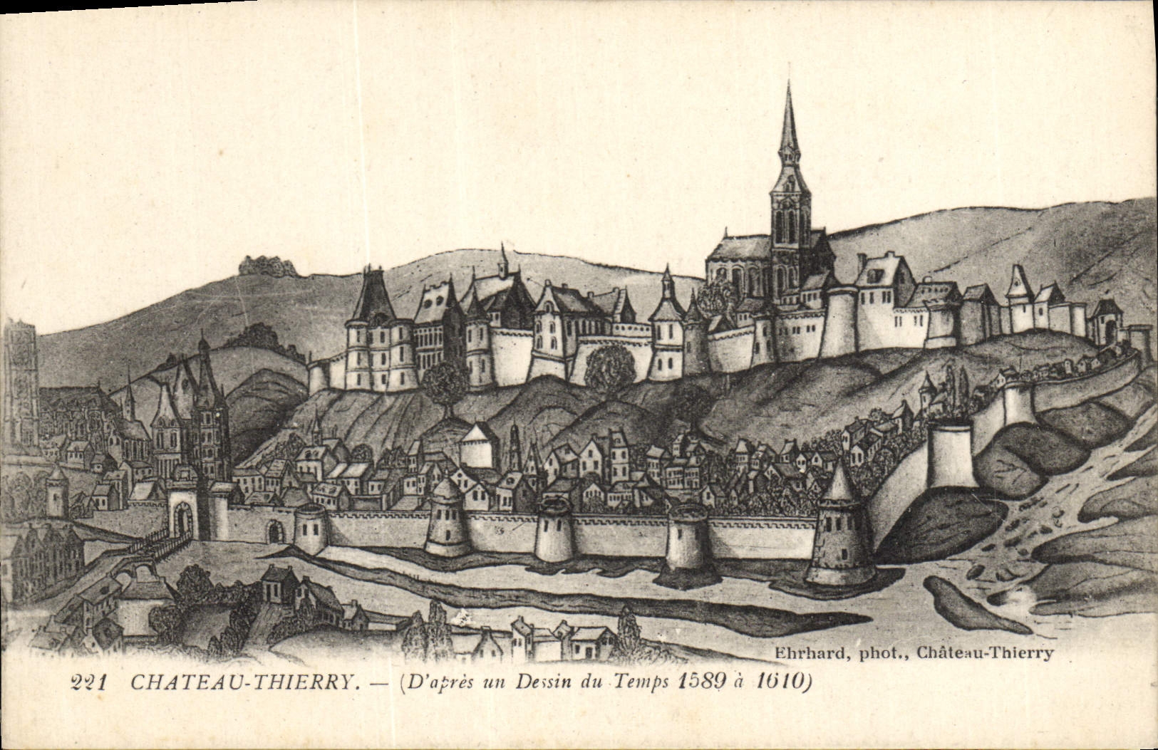 Vintage Postcard Castle Thierry