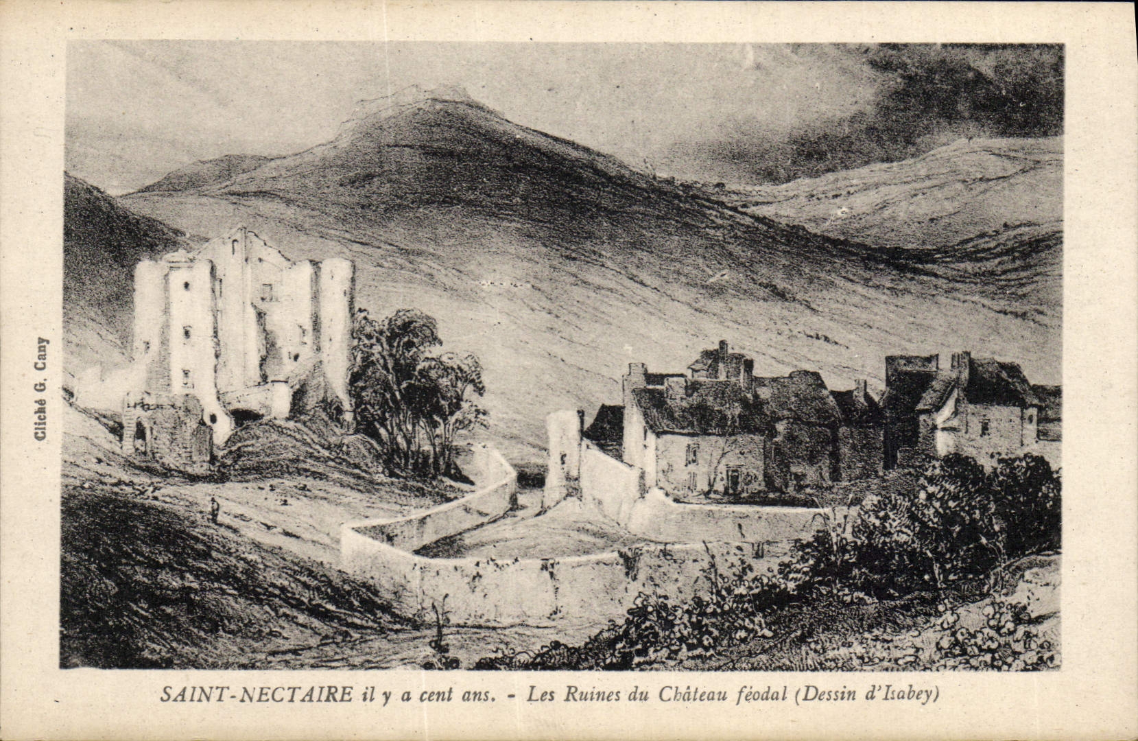 Vintage Postcard Saint Nectary there are hundred years the ruins of the Isabey castle