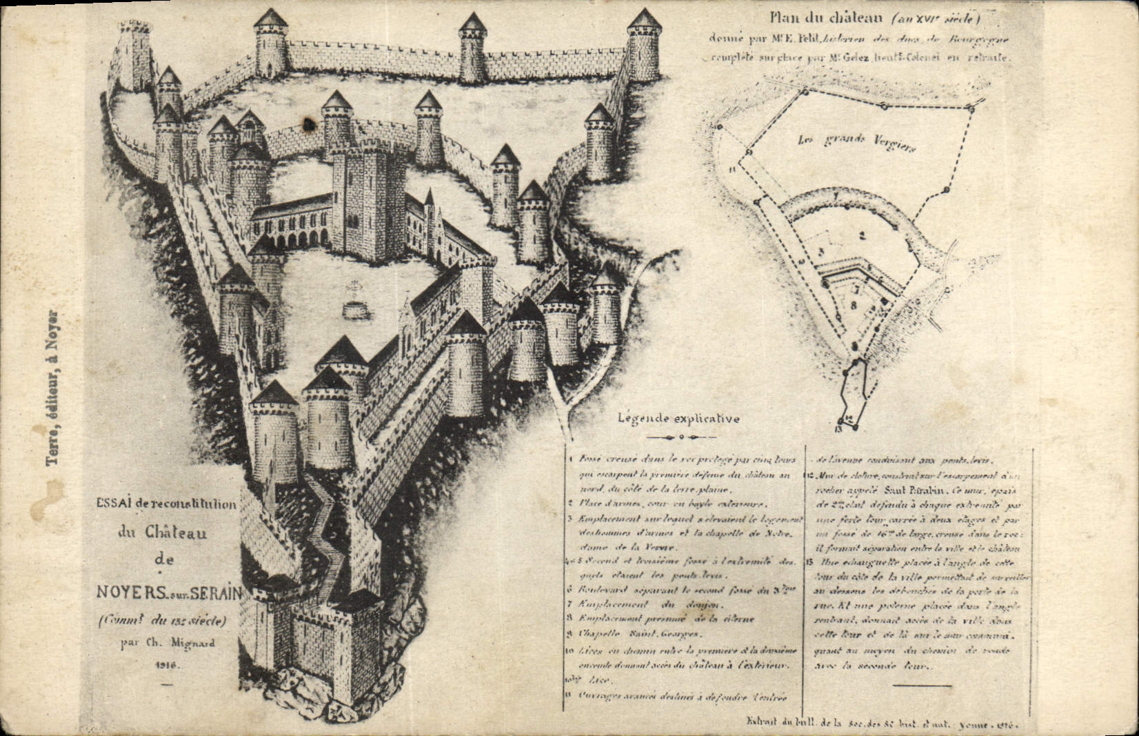 Vintage Postcard Chataeu de Noyers on Serain