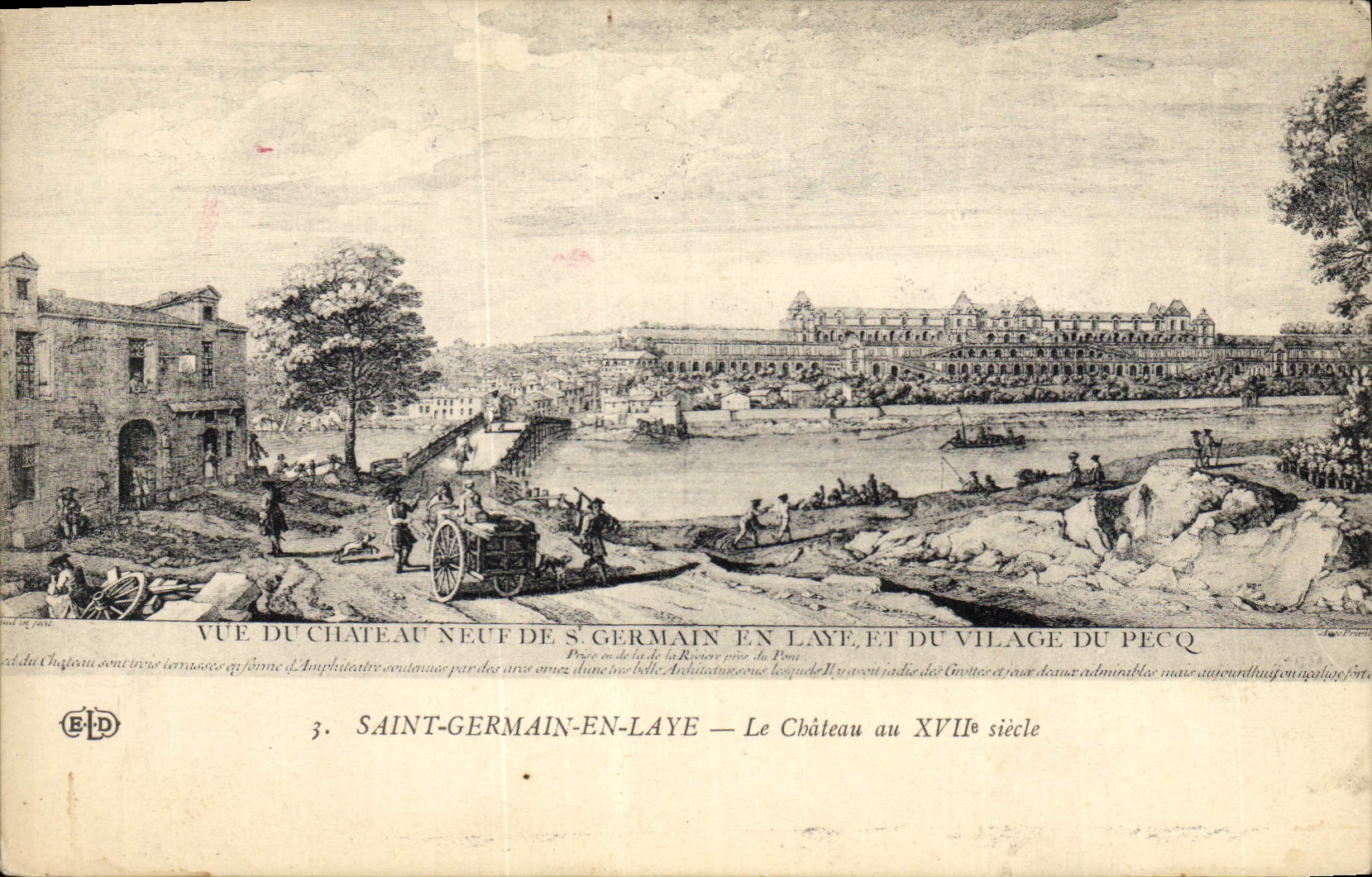 Vintage Postcard German Saint in Bush hammer the castle with 18th