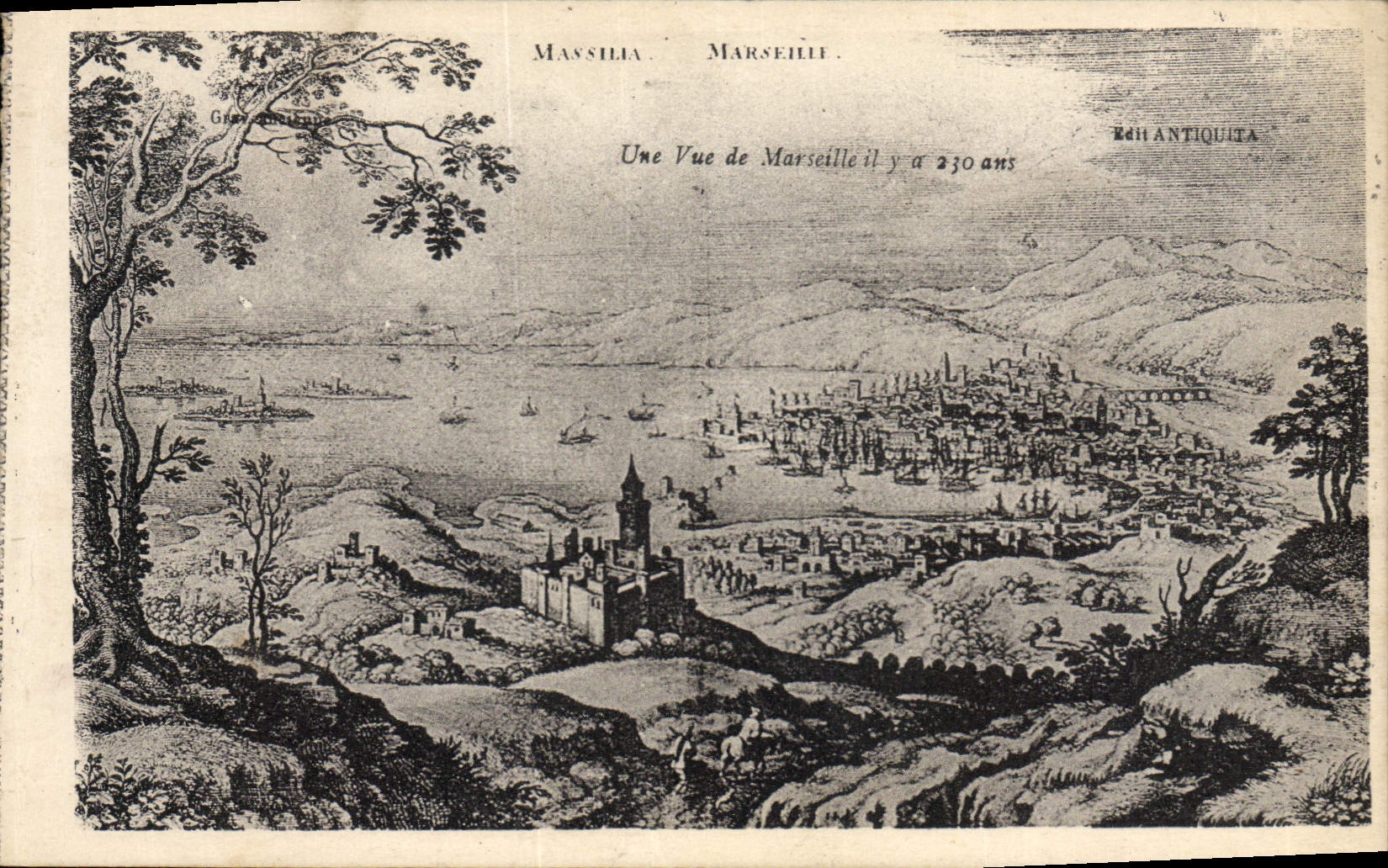 Vintage Postcard a sight of Marseilles 230 years ago