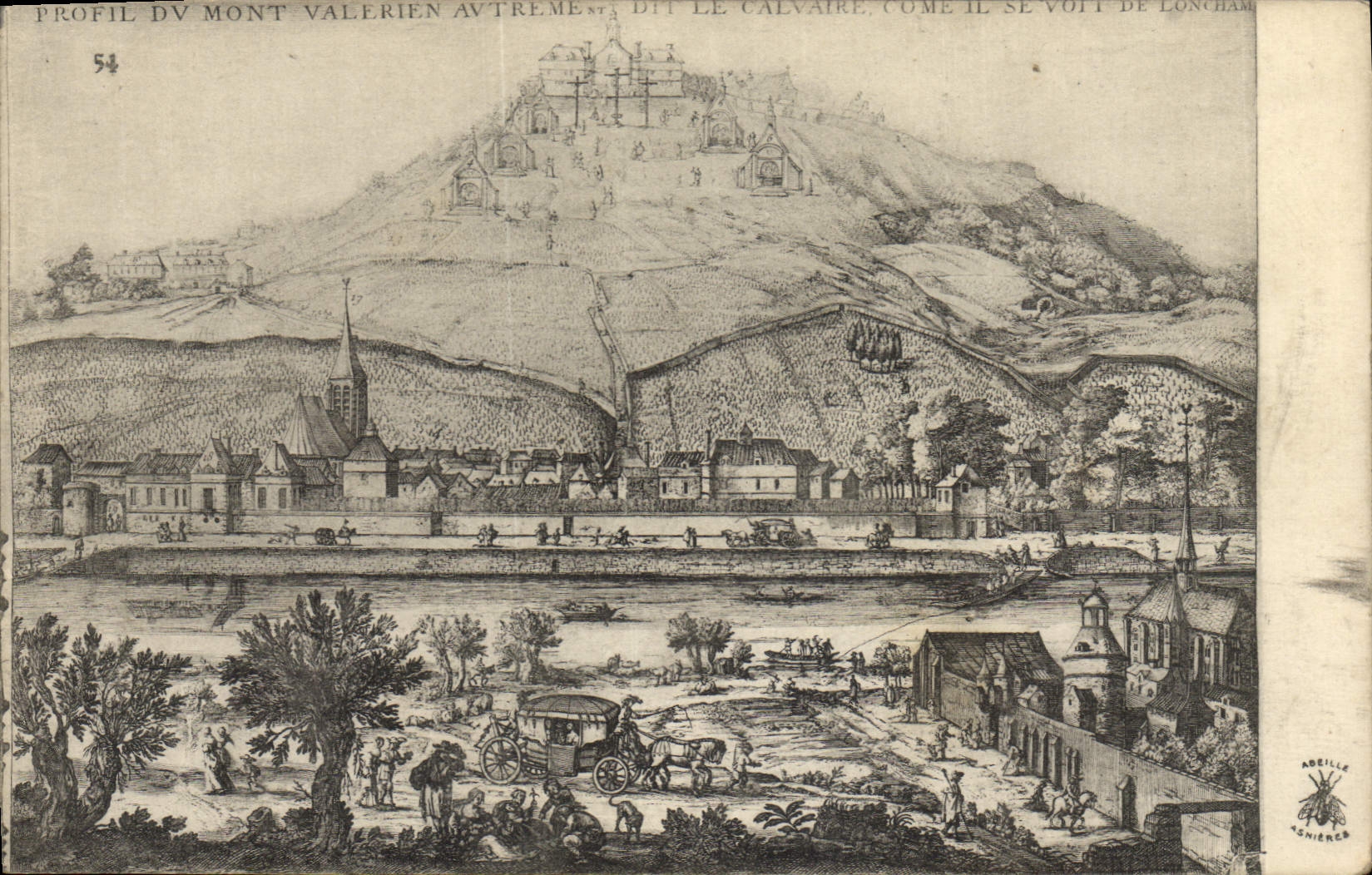 Vintage Postcard Profile of the Valerien Mount